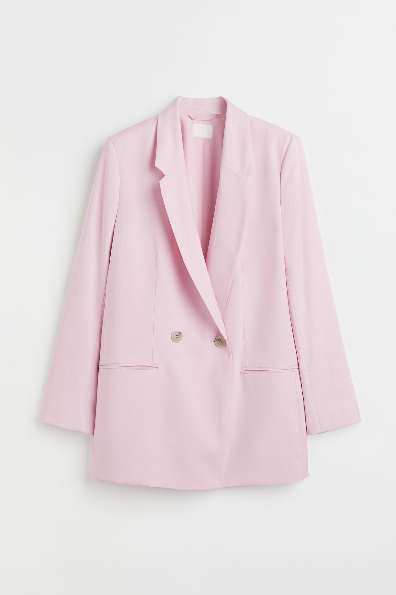 Double-breasted jacket - Long sleeve - Regular length - Light pink ...