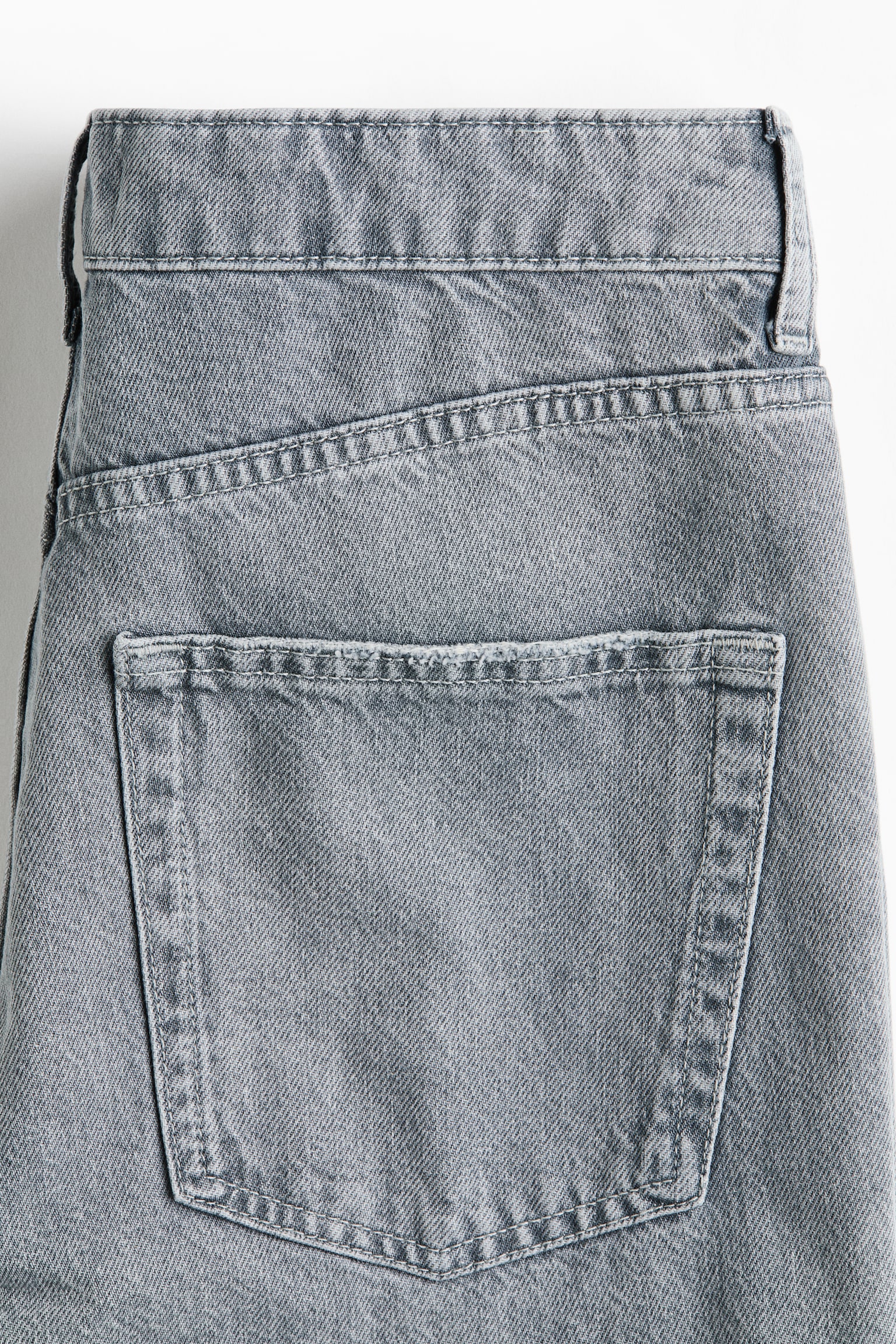 Mom High Waist Ankle Jeans - Gri/Albastru-denim - 2
