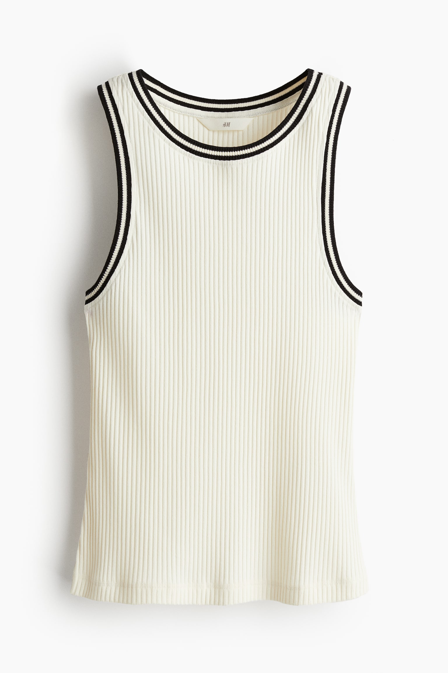 Rib Tank - Cream/Black - 2