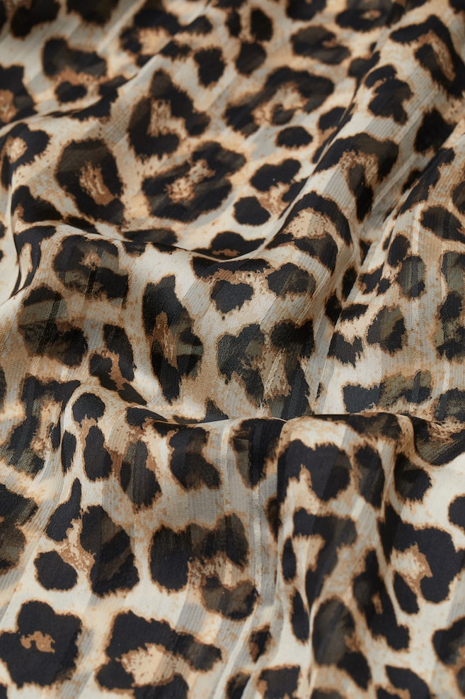 Wide blouse - Light beige/Leopard print - 2