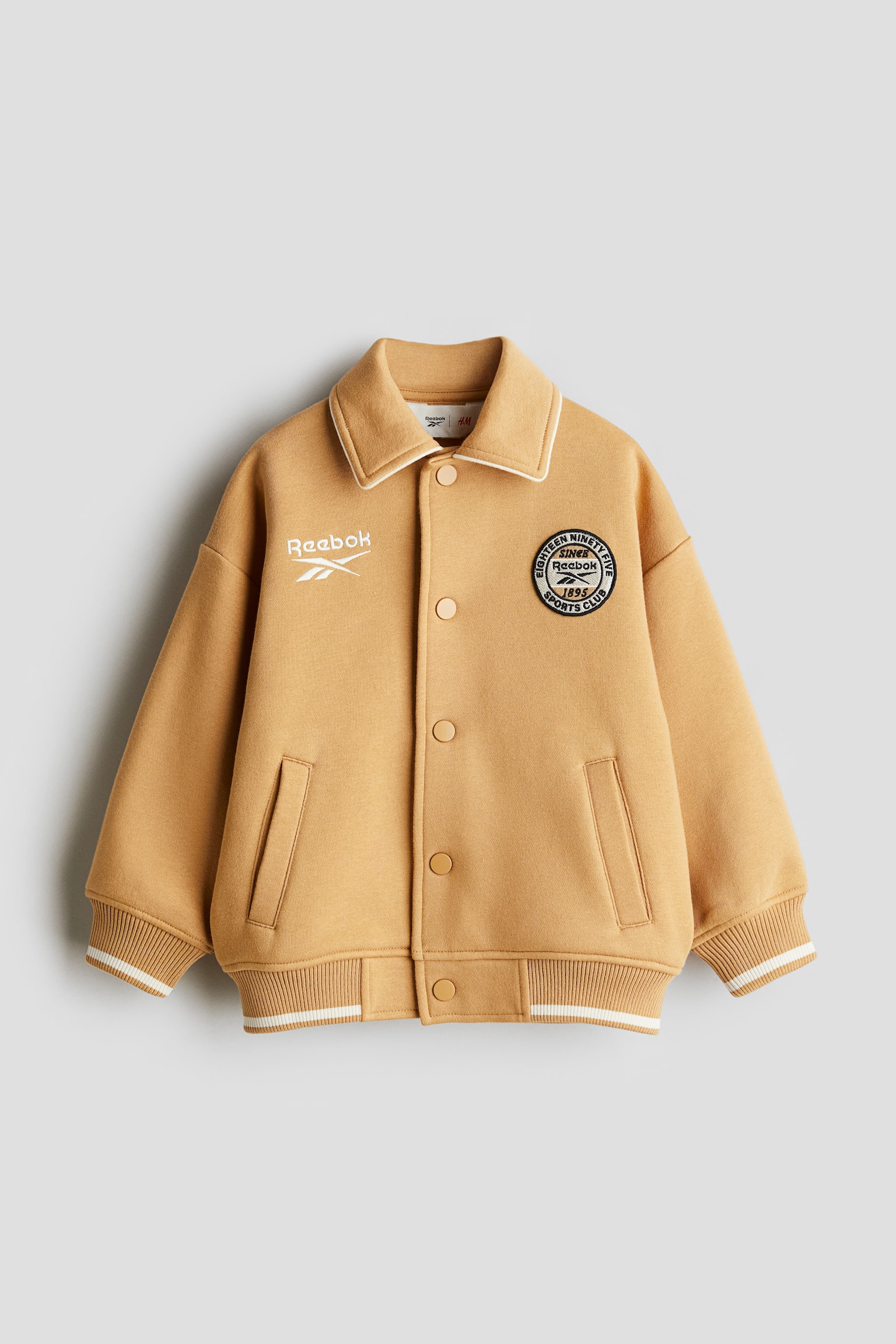 Embroidered-motif baseball jacket - Beige/Reebok - 1