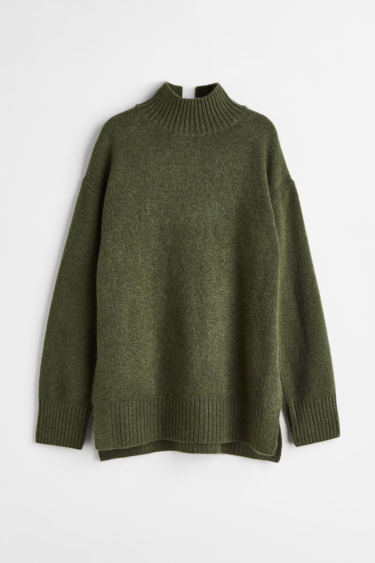 Pull col roulé oversize Vert kaki foncé FEMME H&M CH