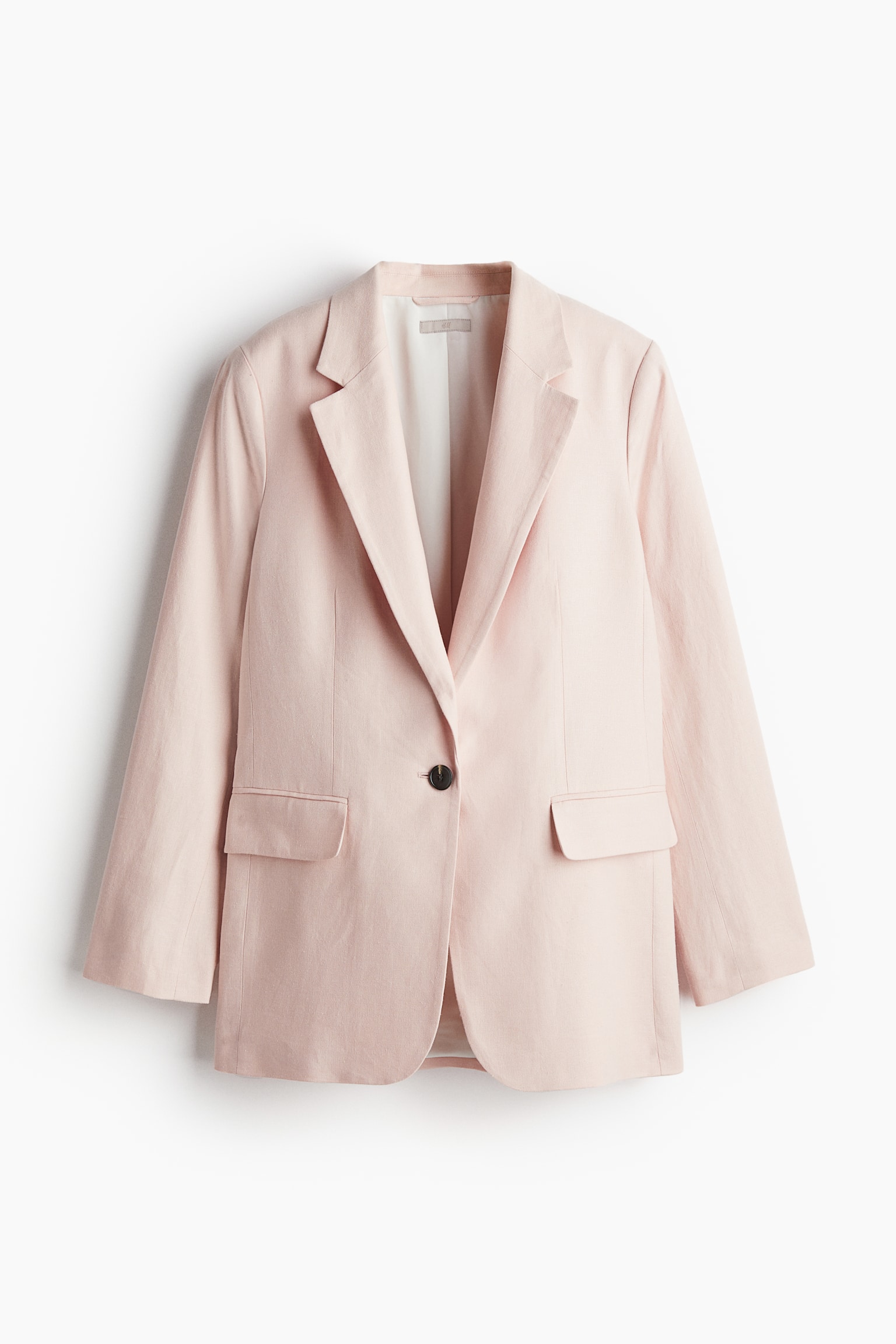 Linen Blend Blazer - Light pink/Light beige/Khaki green - 2