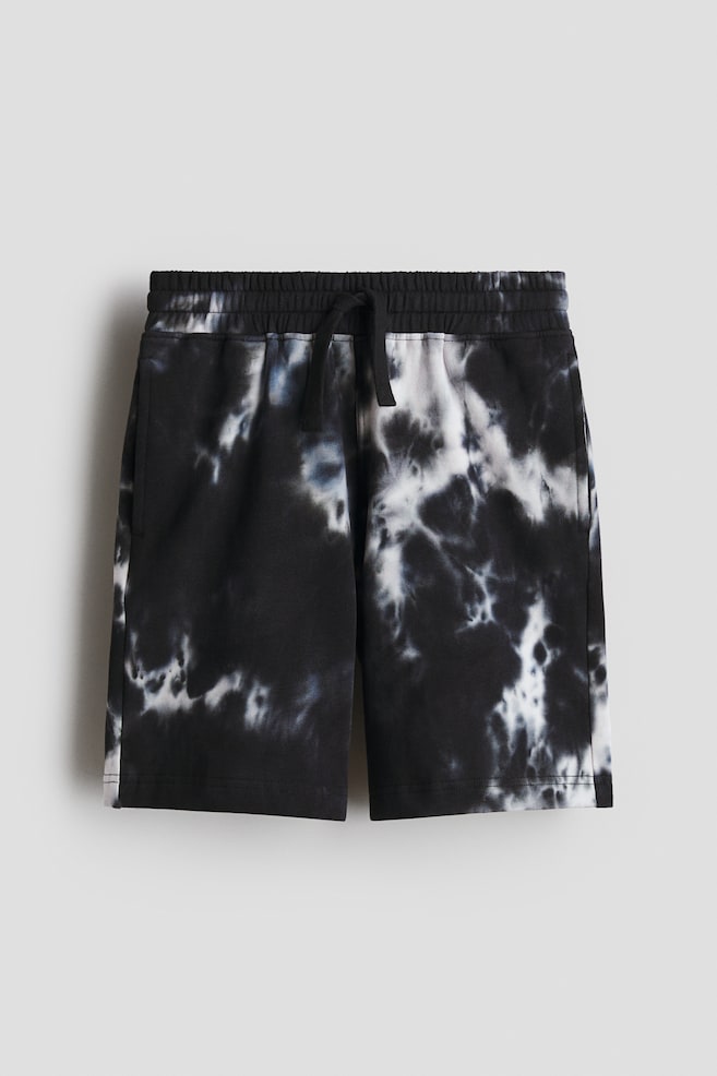 Shorts en french terry con diseño - Negro/Batik/Verde caqui/Degradado - 1