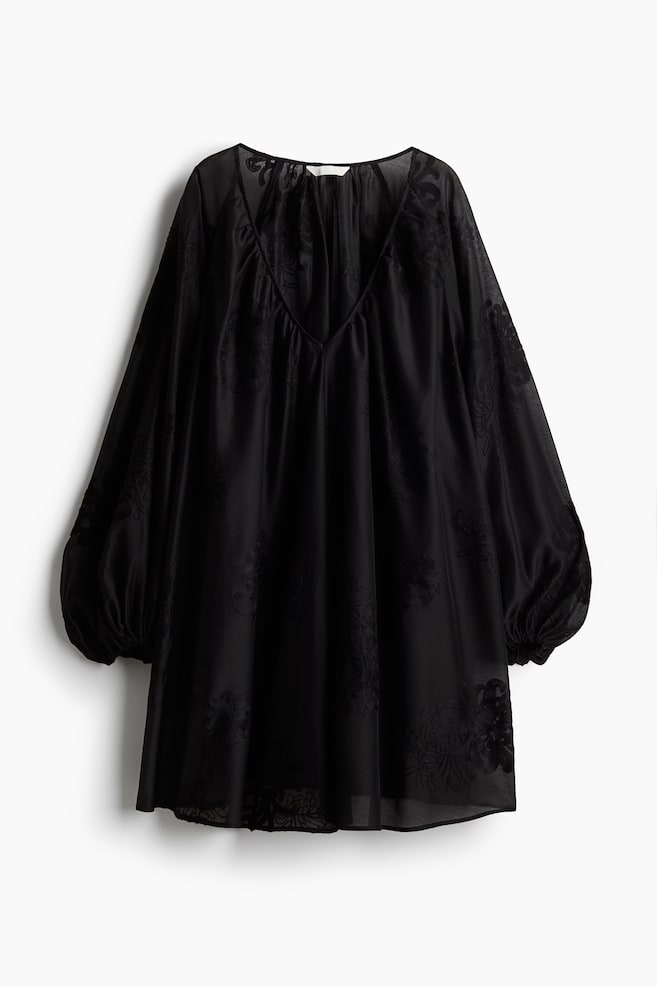 Robe brodée - Noir - 1