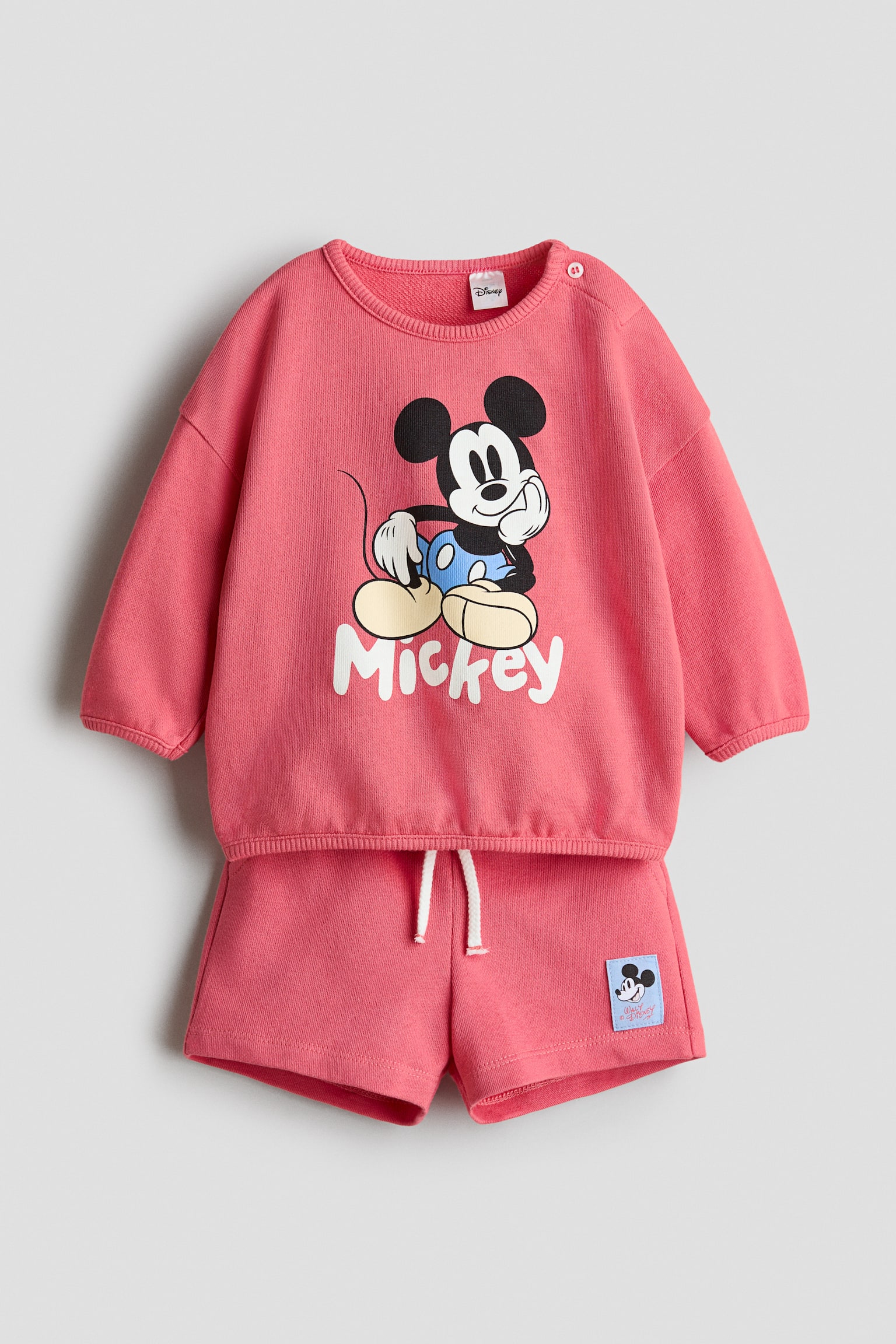 Set 2 pezzi con felpa e shorts - Rosso/Topolino/Azzurro/Topolino