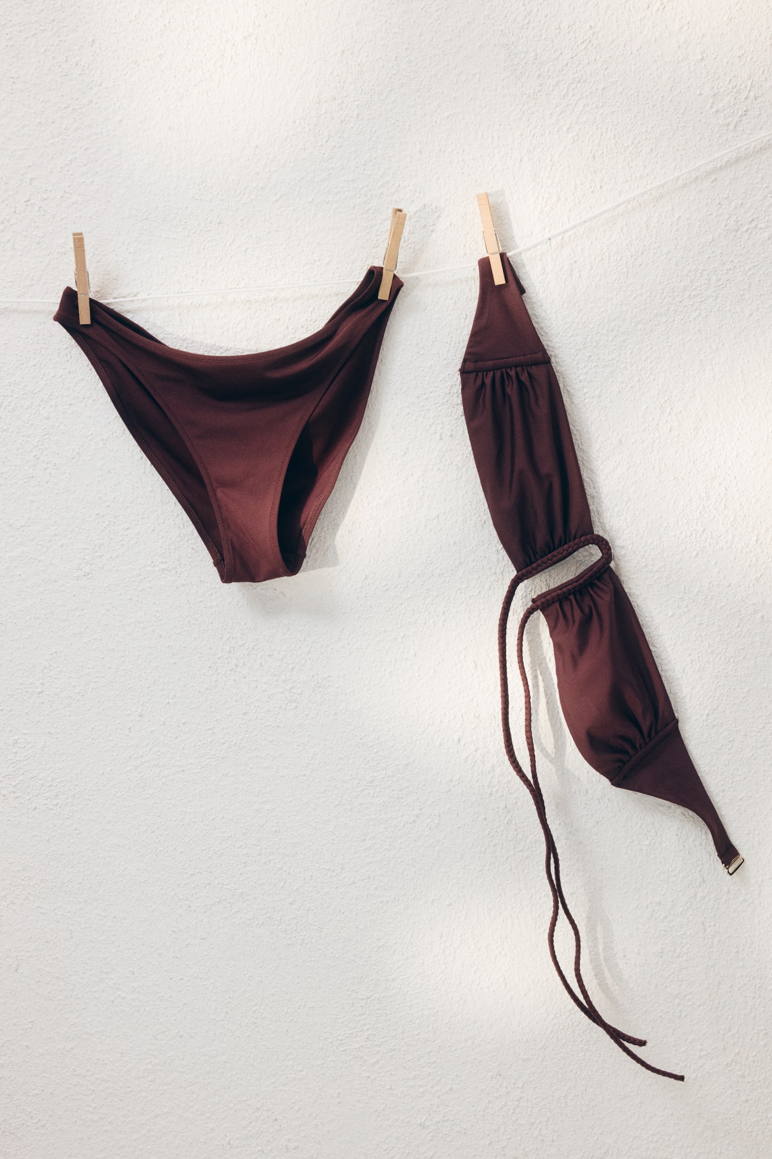 Padded bandeau bikini top - Plum purple/Dark brown - 5