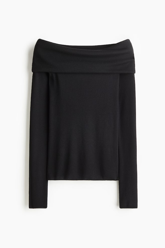 Pull épaules nues - Noir/Rouge vif/Marron - 1