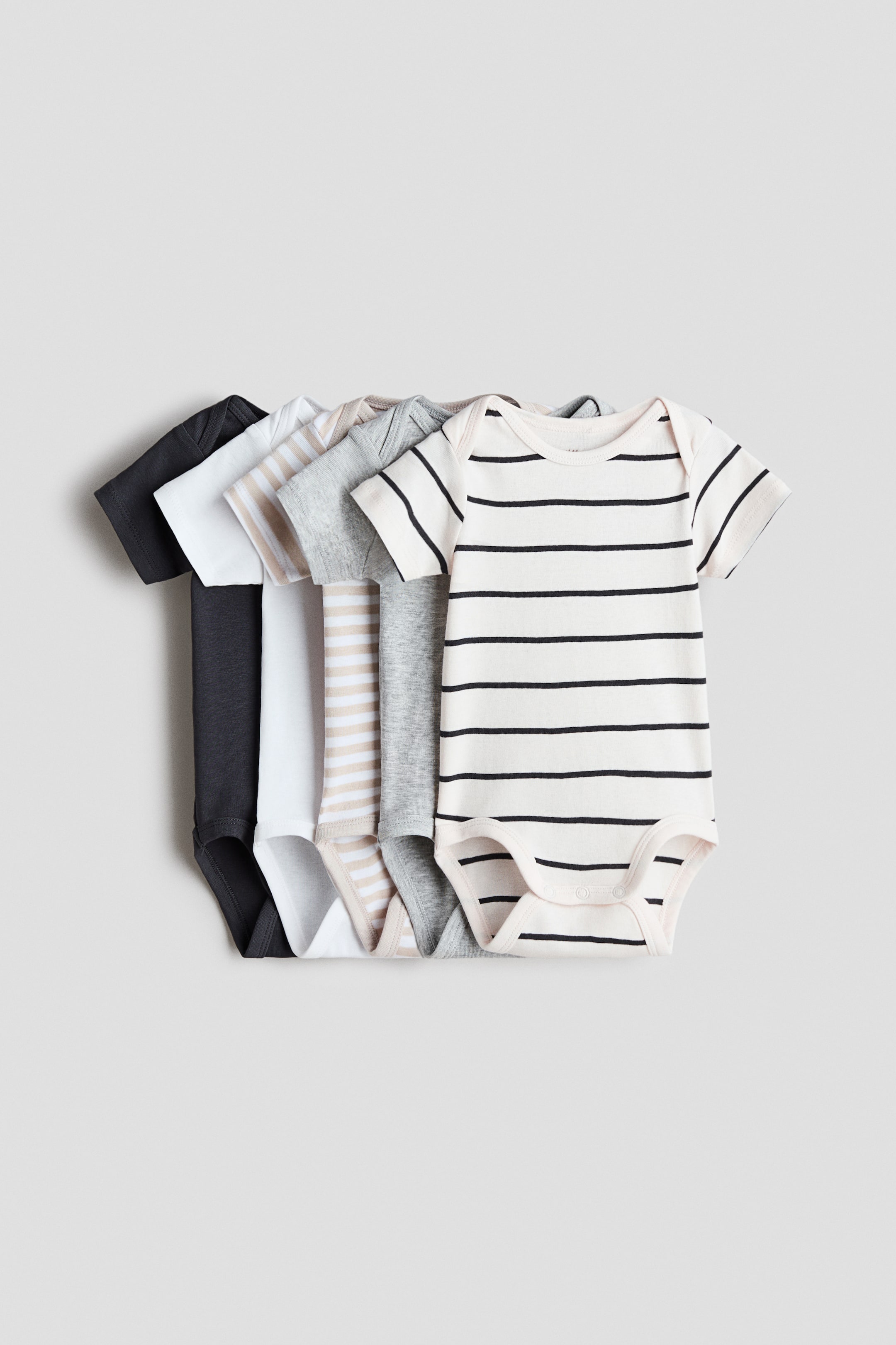 Grösseres Bild ansehen: 5er-Pack Baumwollbodys - Grau/Gestreift - KINDER | H&M CH 1