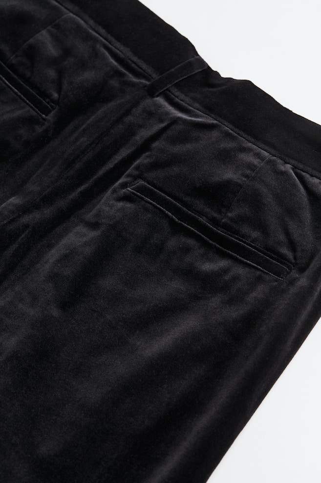 Pantaloni in velour Regular Fit - Nero - 2