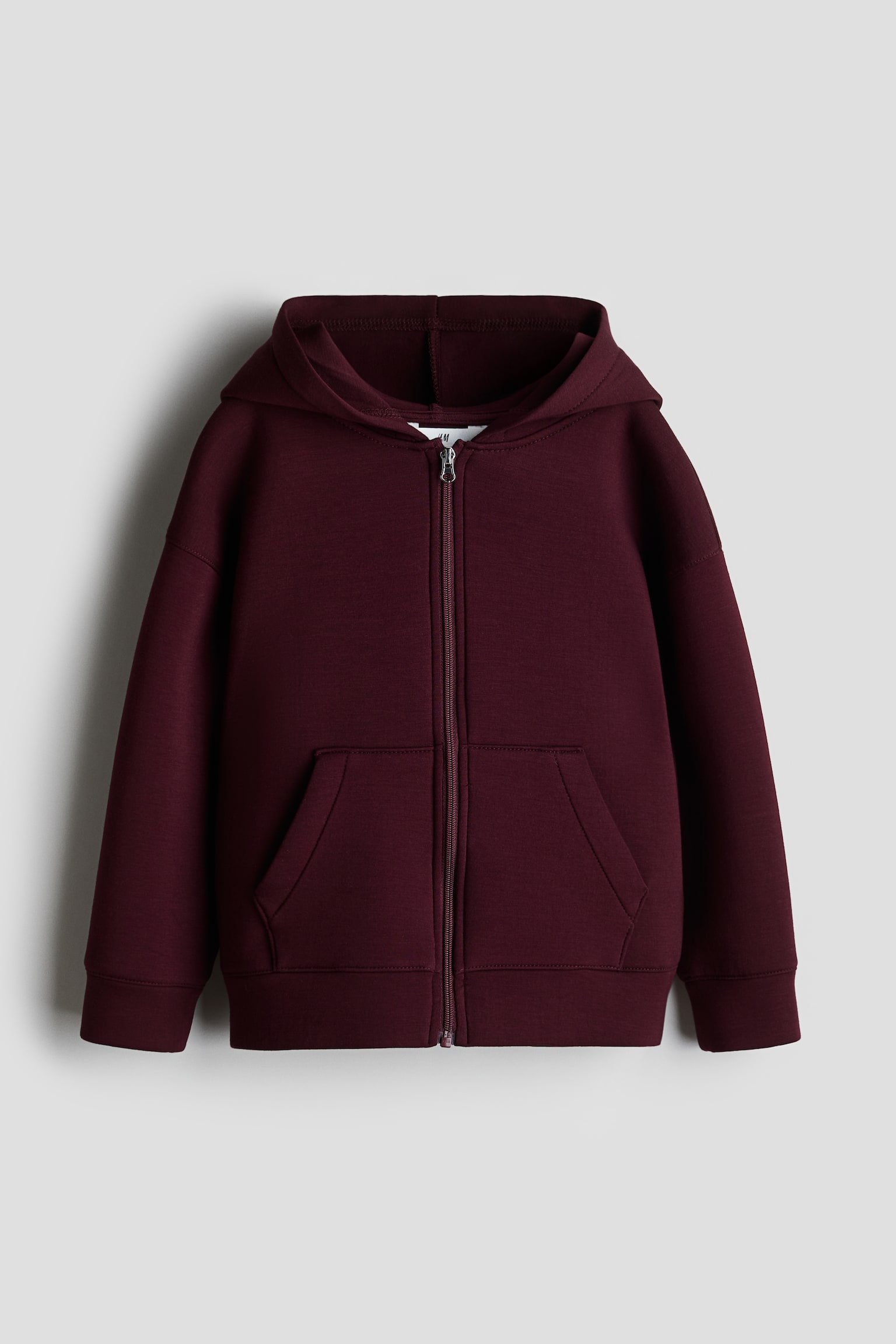 Scuba zip-through hoodie - Dark red/Light pink/Light grey marl - 1