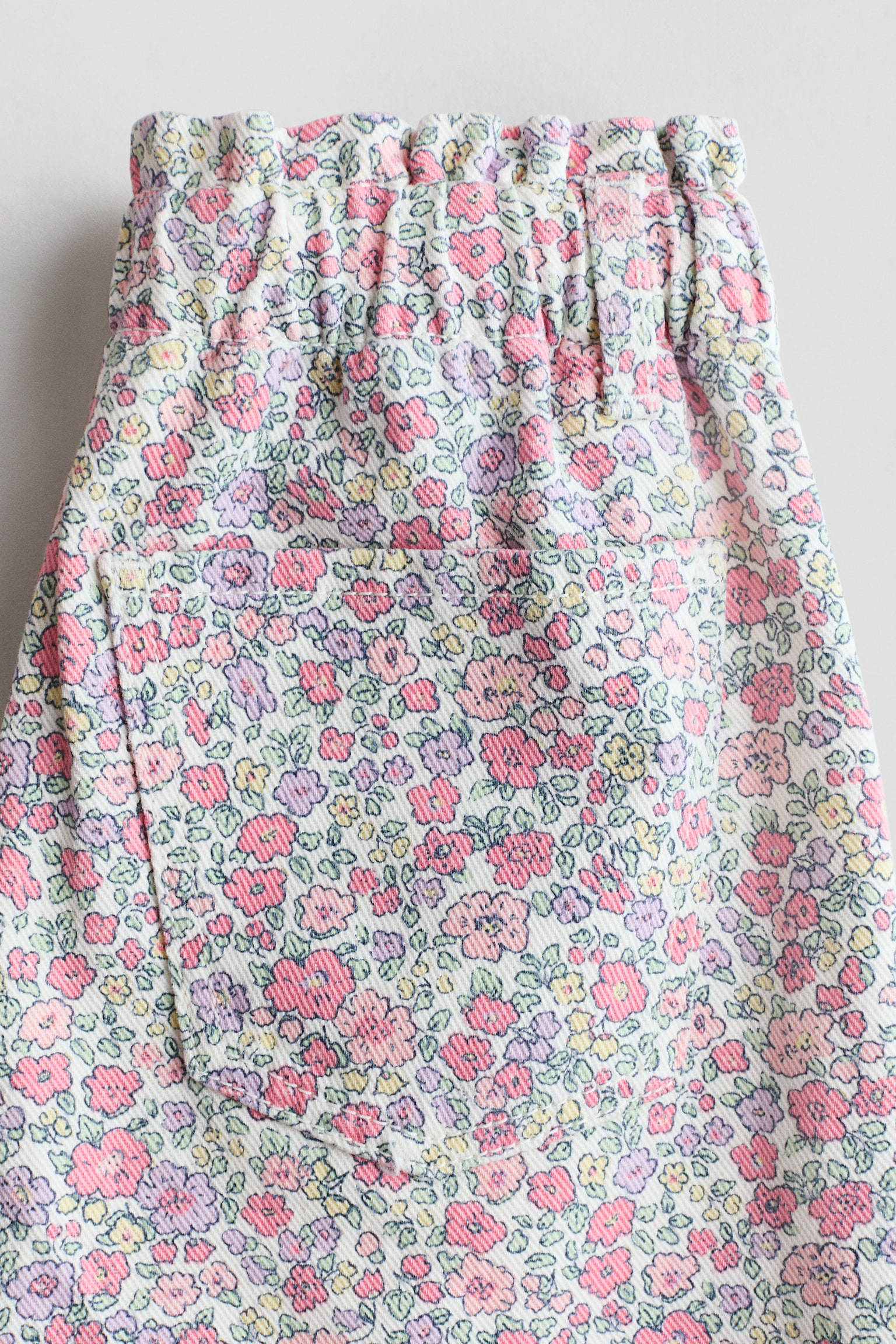 Jean paper bag Wide Leg - Blanc/fleuri/Beige clair/fleuri/Bleu denim/Rose clair/cerises/Gris denim/Rose clair/Bleu denim/Bleu denim clair/Blanc/bleu/fleuri/Bleu denim/Rose clair/Rose clair/Vert kaki clair/Beige clair/fleuri/Beige - 3