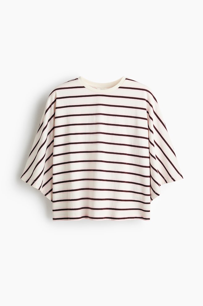 Oversized cotton top - White/Striped/Cream/Striped/Red/Striped/Light yellow/Striped/White/Striped - 1