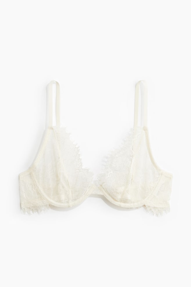 Underwired lace bra - Cream - 1