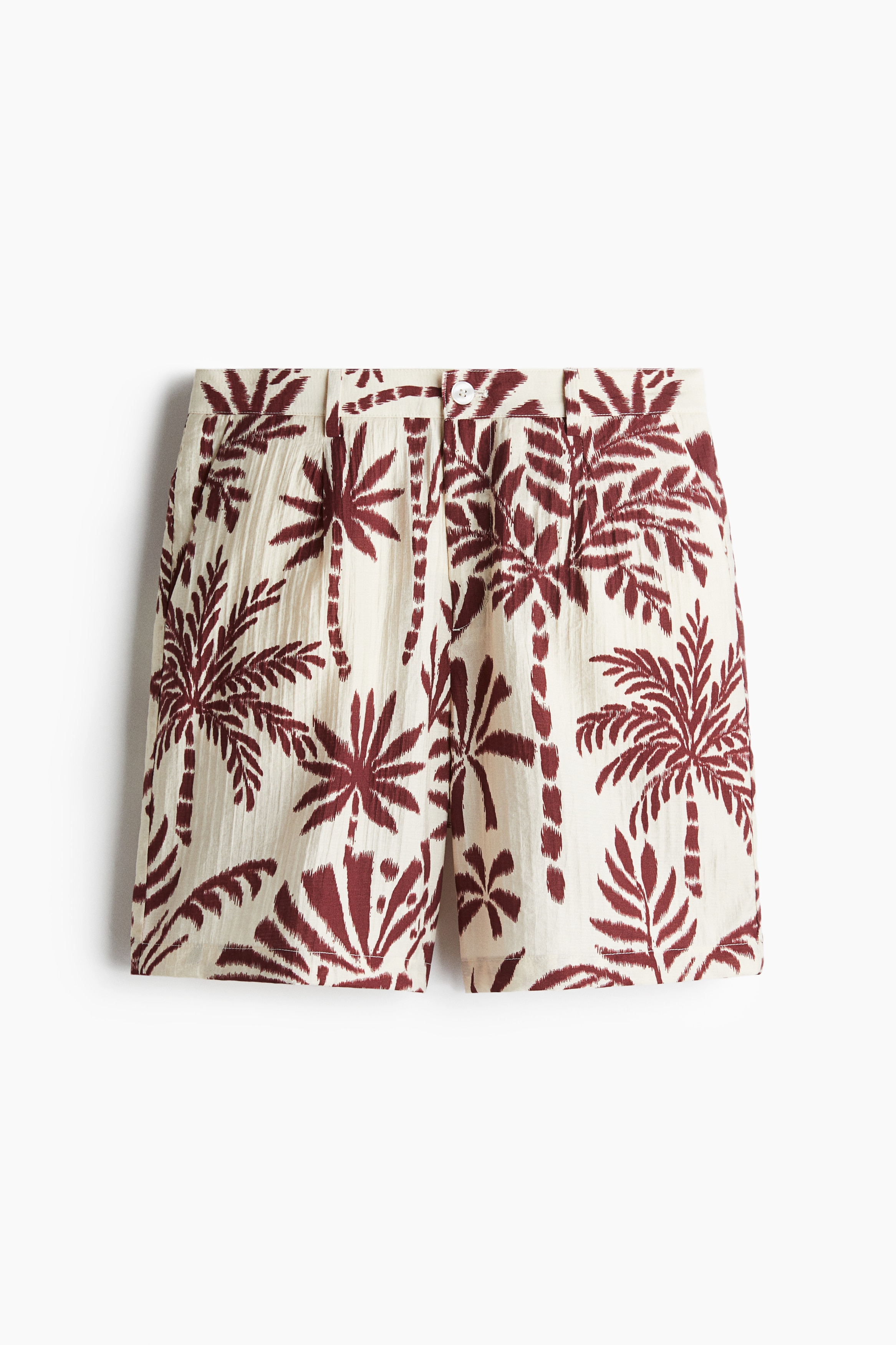 Relaxed-Fit Patterned Shorts - White/palm trees