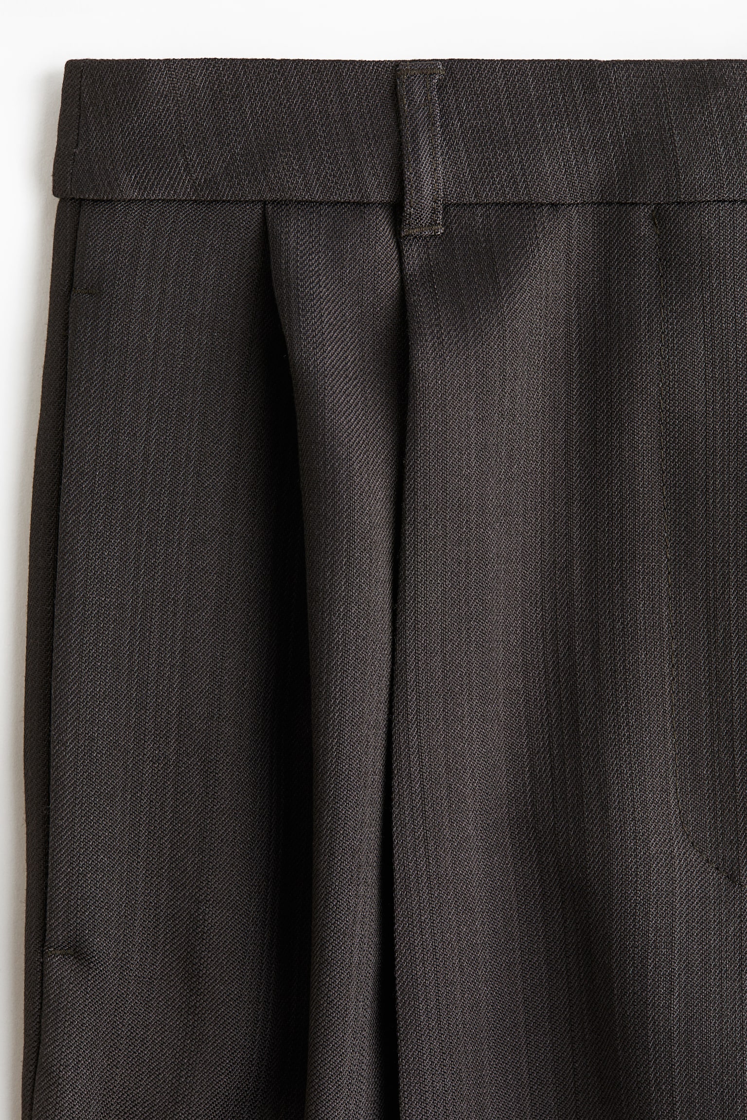 Tailored wool-blend trousers - Dark grey/Black - 5