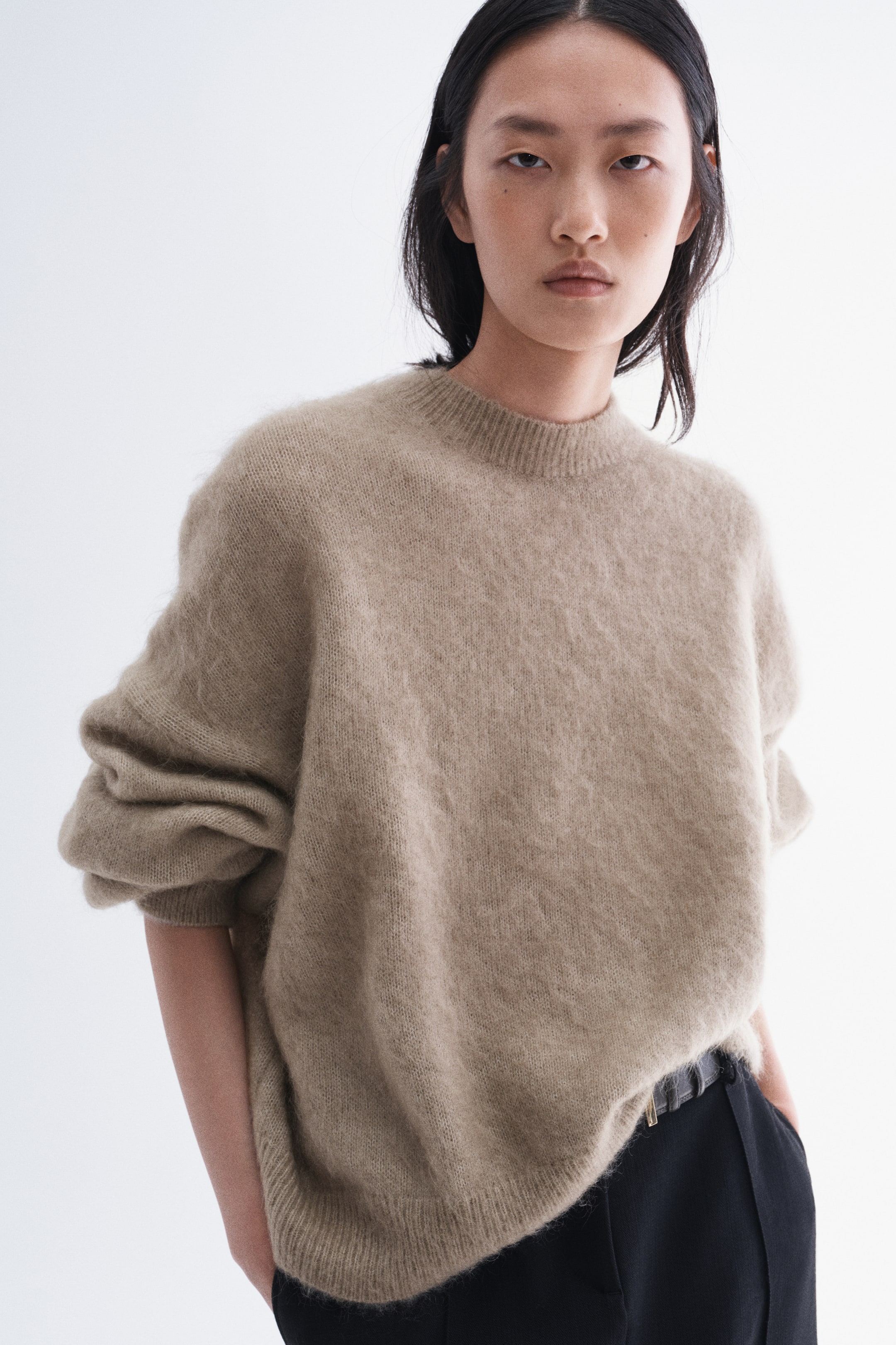 Brushed Mohair-Blend Sweater