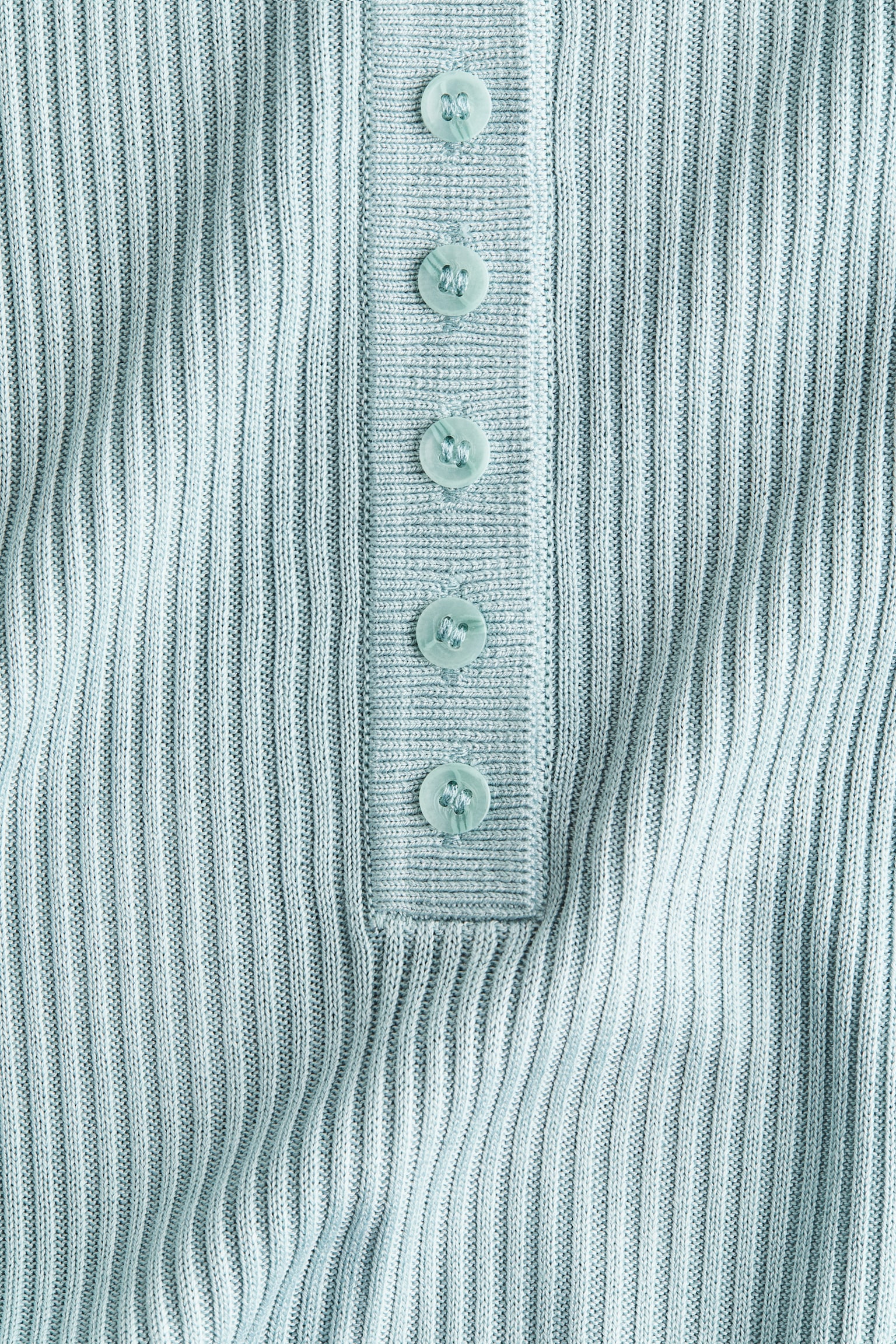 Rib-knit top - Light turquoise/Light brown - 4