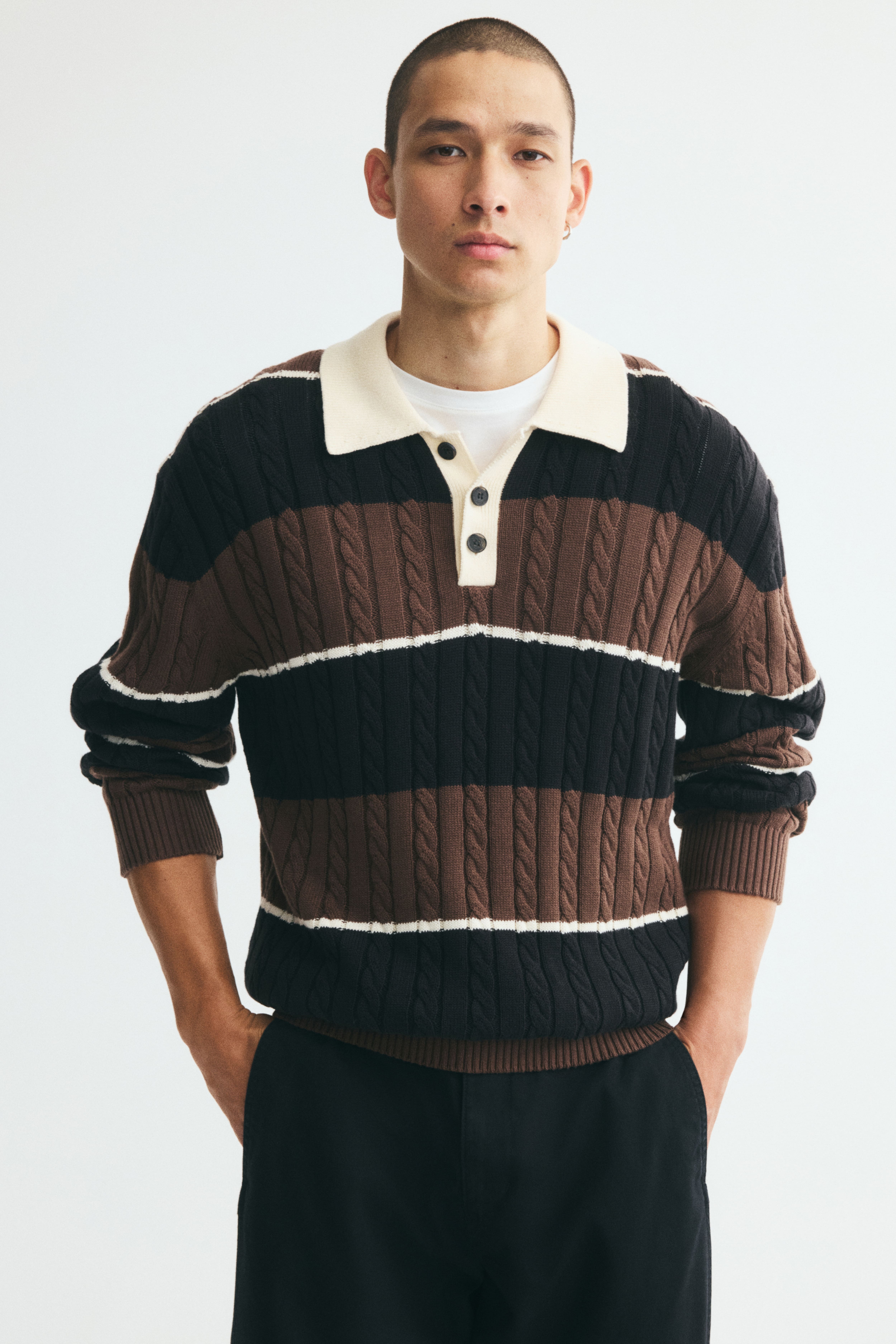 Polo décontracté en tricot torsadé