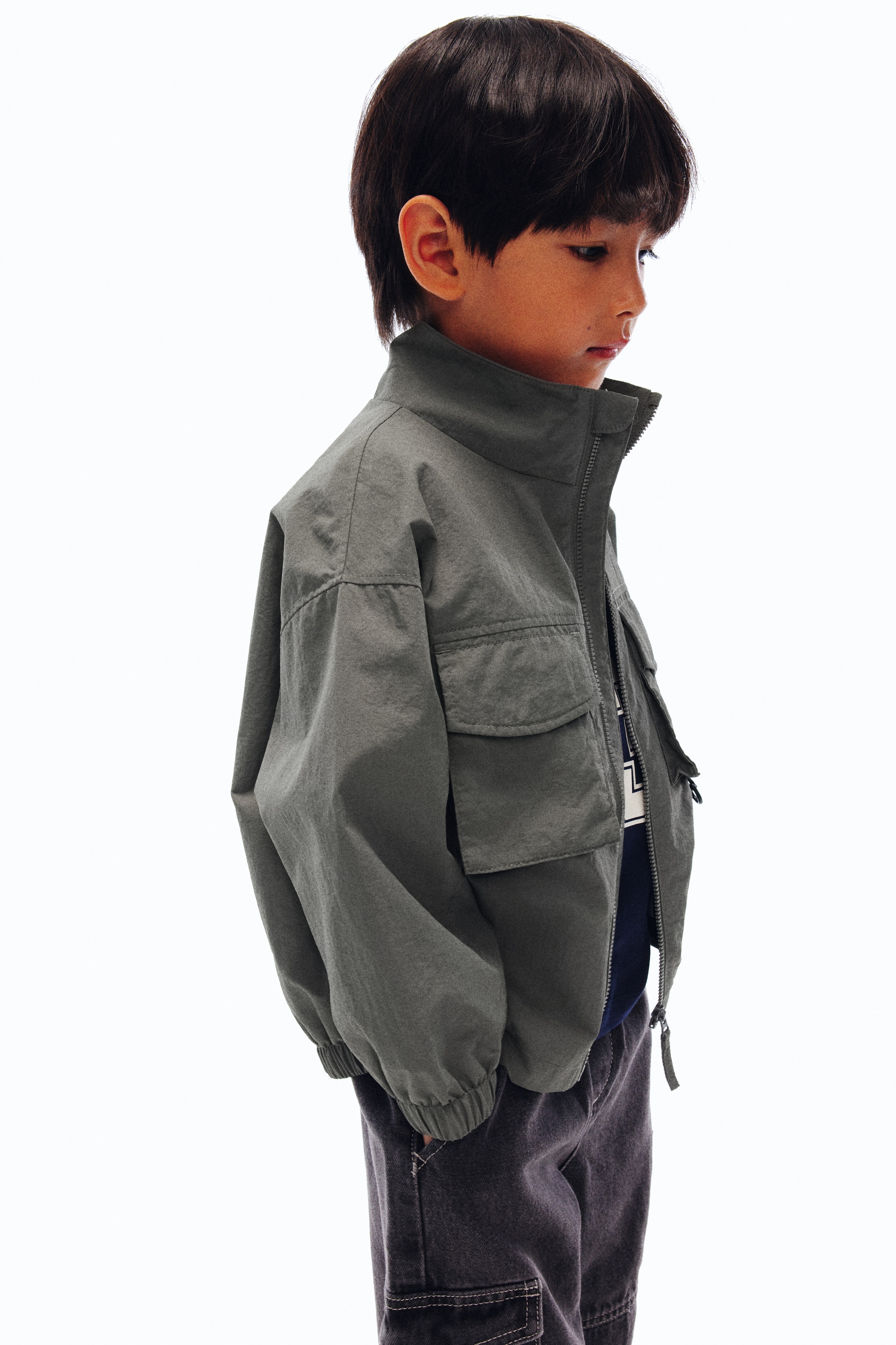 H & M - ウォーターリペレントウインドブレーカー - グレー