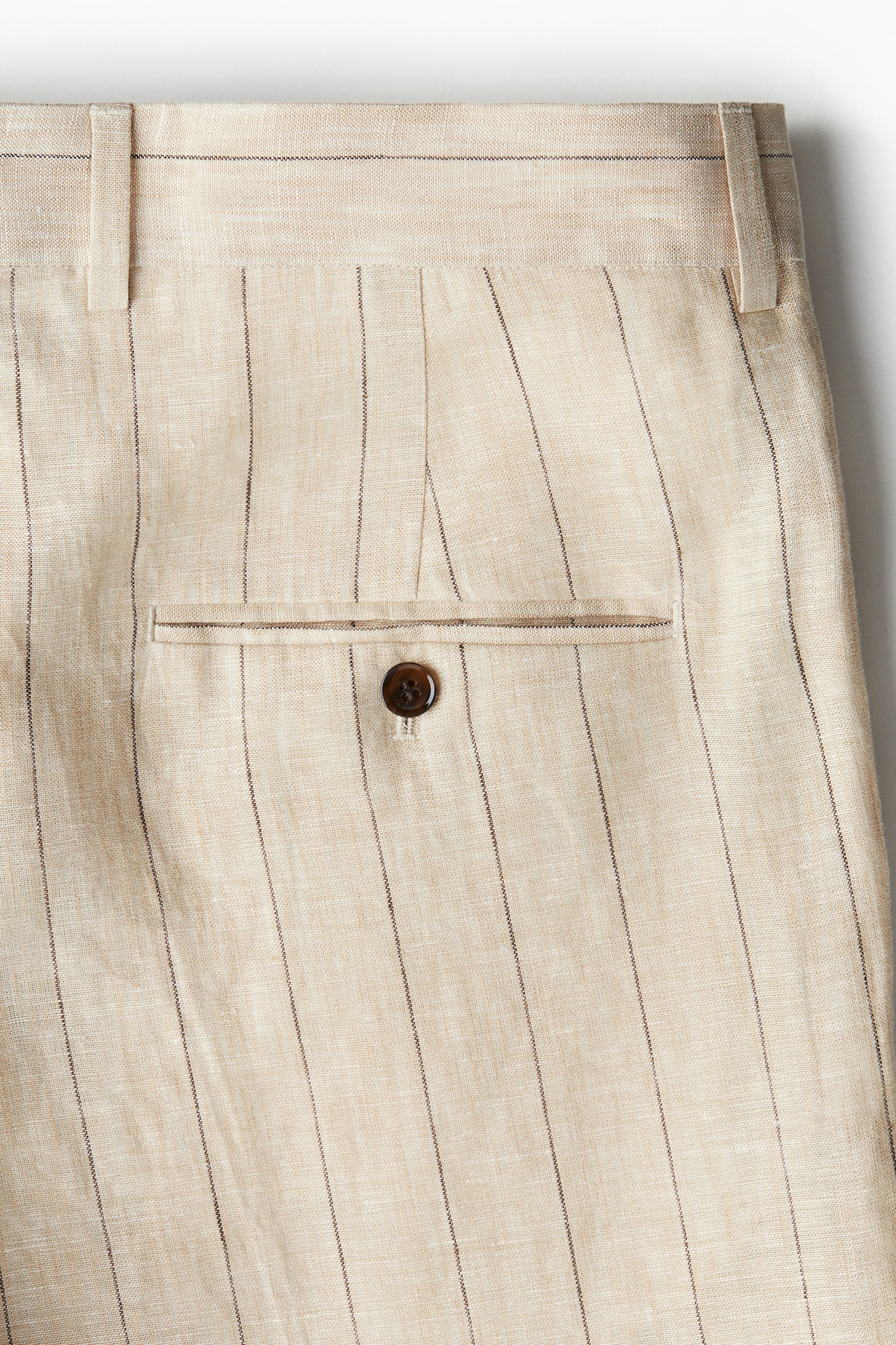 Regular Fit Linen suit trousers - Beige/Pinstriped - 3