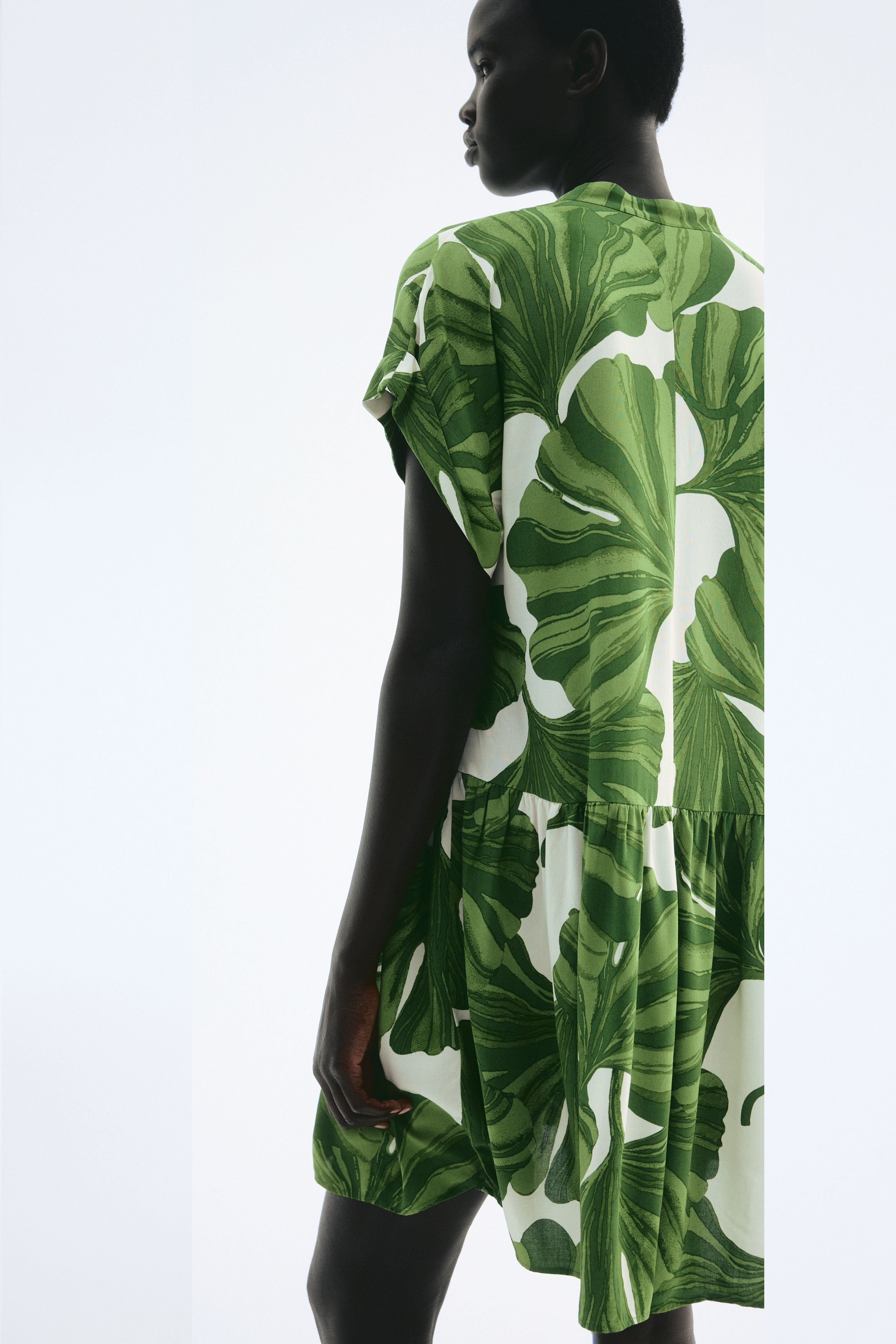 Crinkled tunic dress