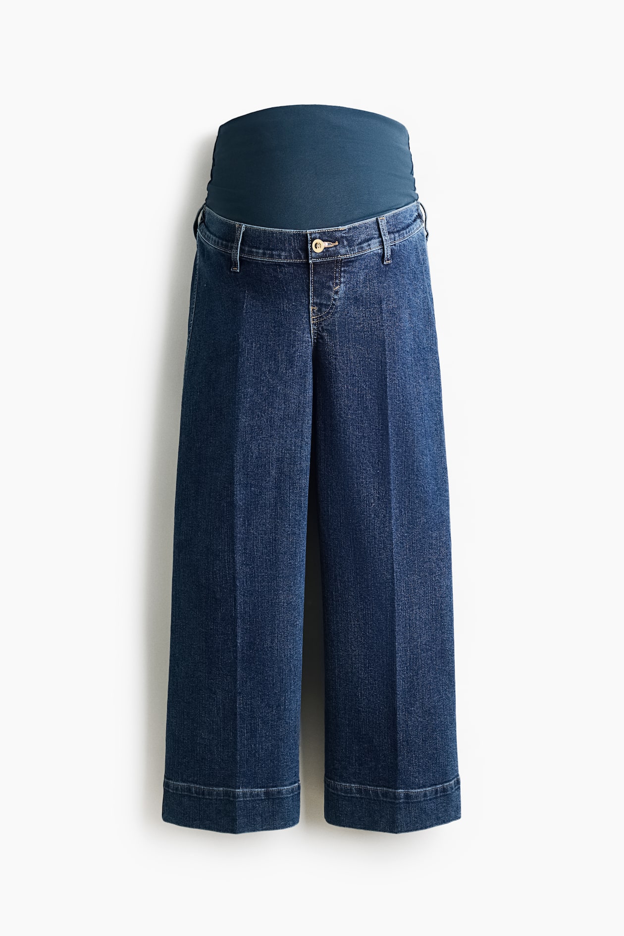 MAMA Wide-Leg High-Waist Ankle Jeans