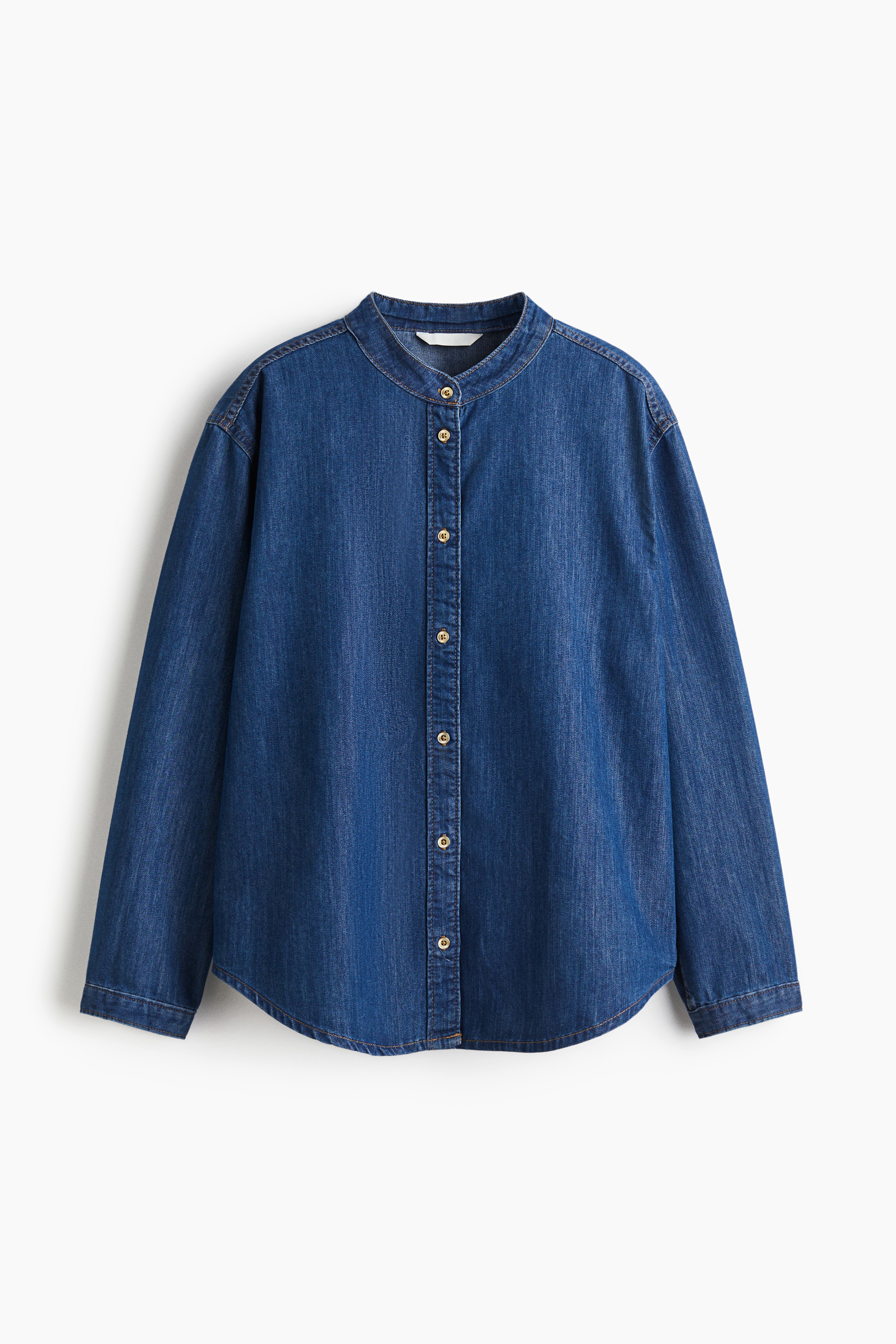 Loose-Fit Denim Shirt - Dark denim blue