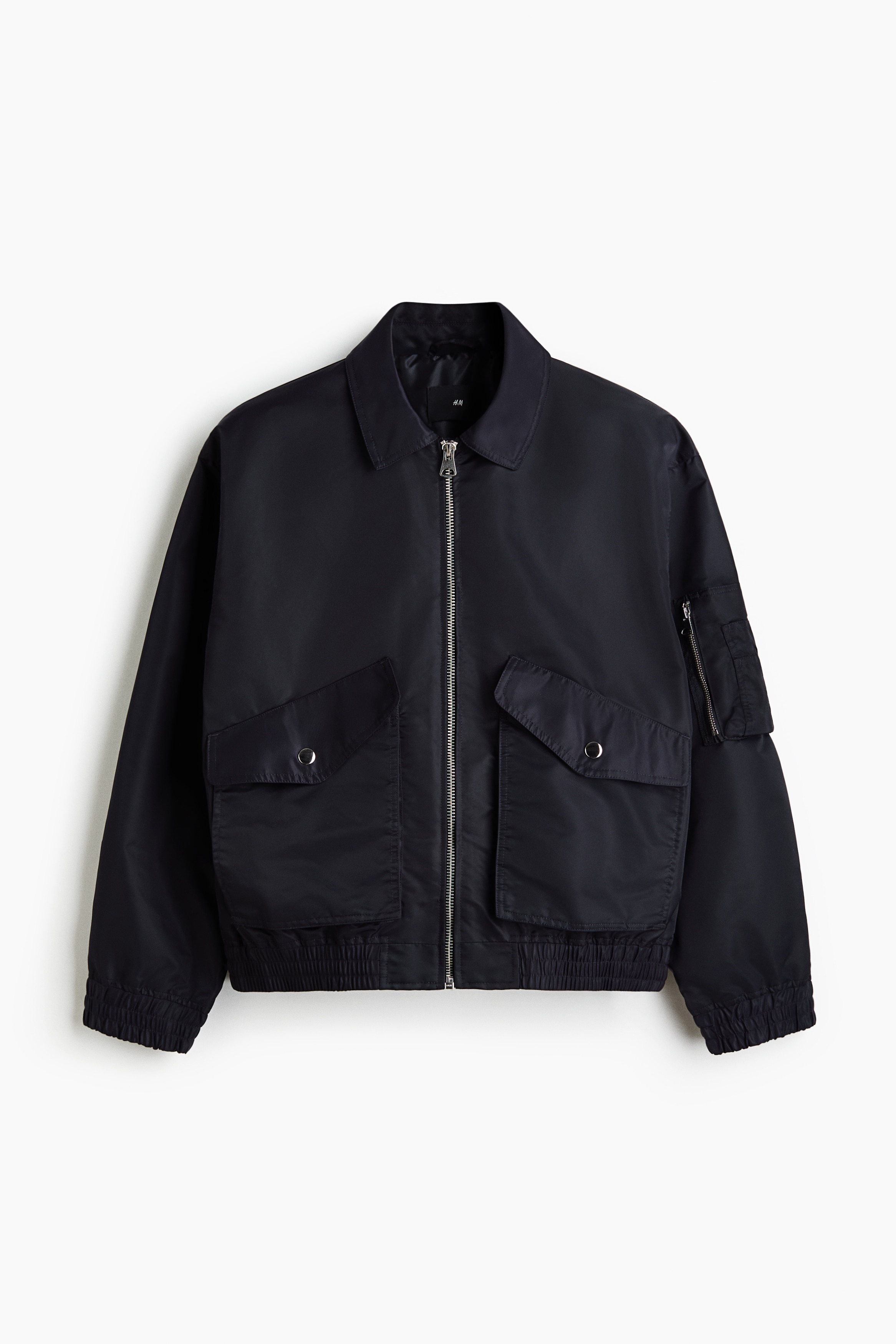 Nylon Bomber Jacket - Navy blue