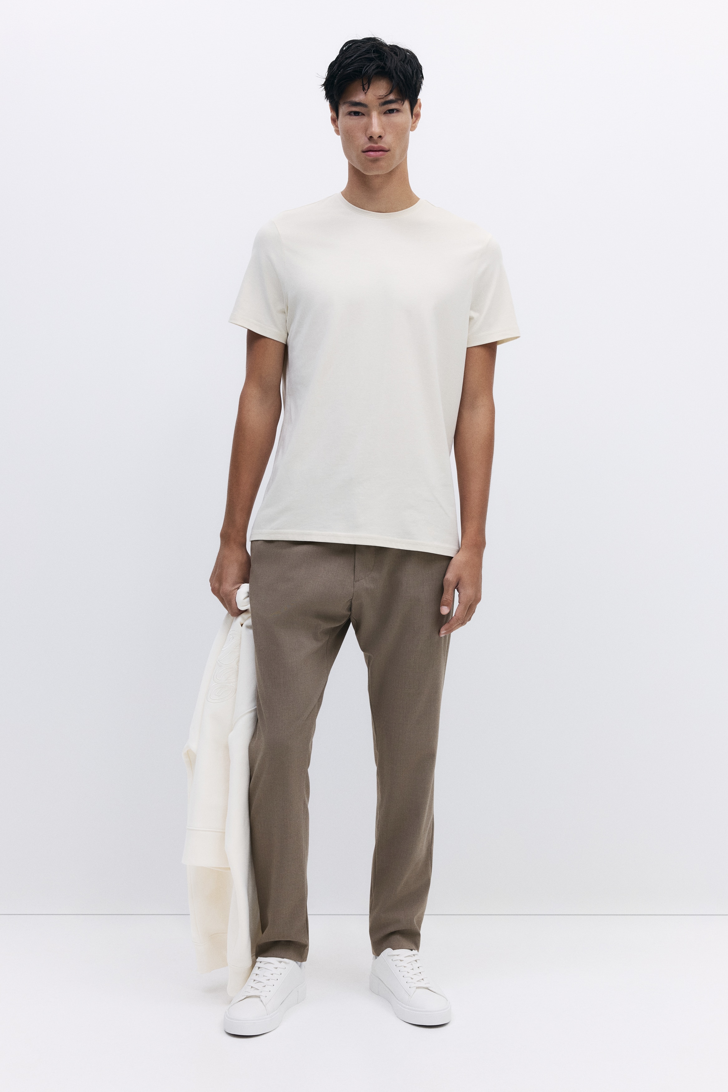 Slim-Fit Pants - Beige/Black/Gray/Dark gray