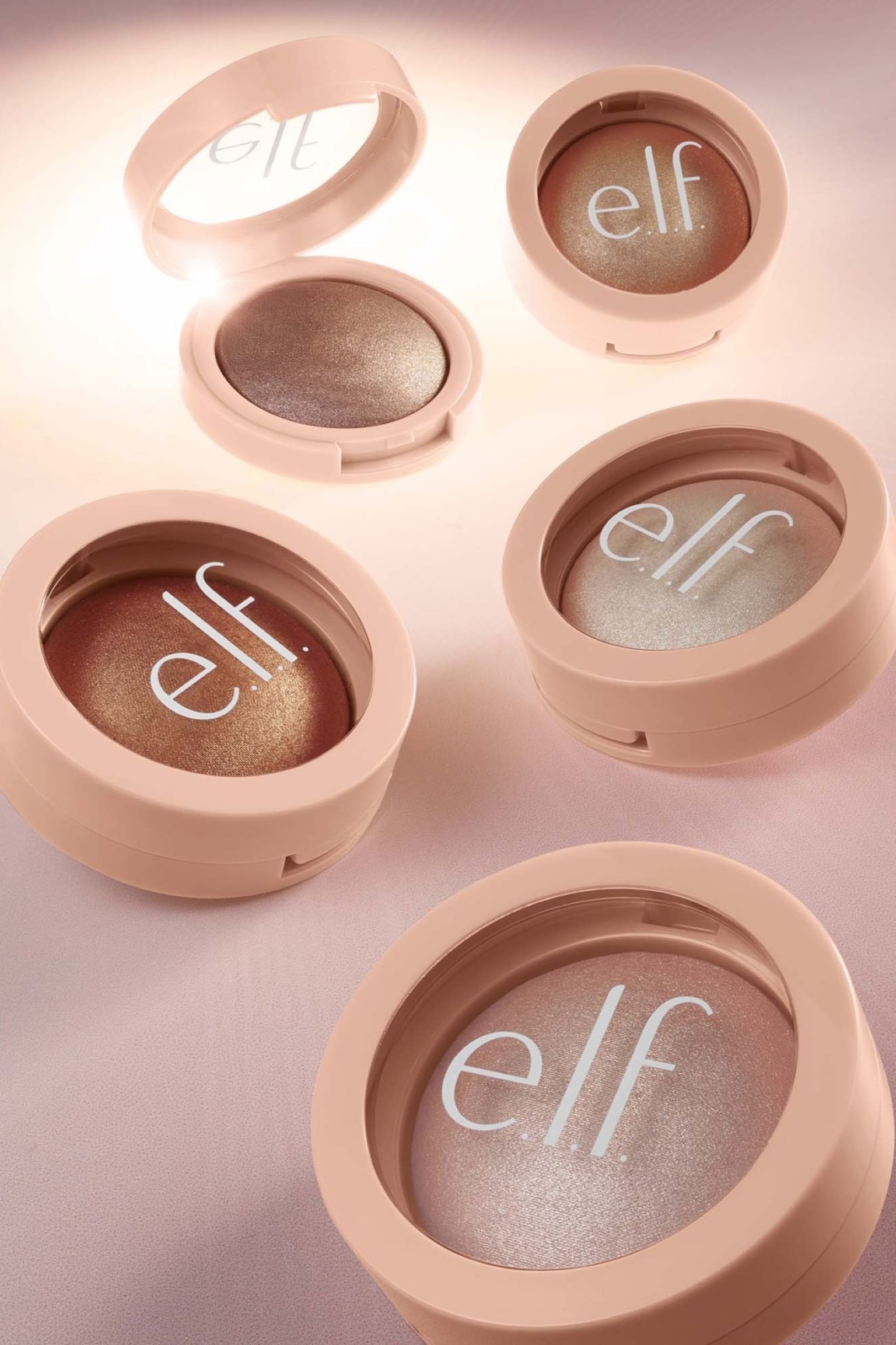 Halo Glow Silky Powder Highlighter - Soft Pearl Era/Coppertunist/Prosecco Poppin'/Blush Money/Bronzed Baddie - 4