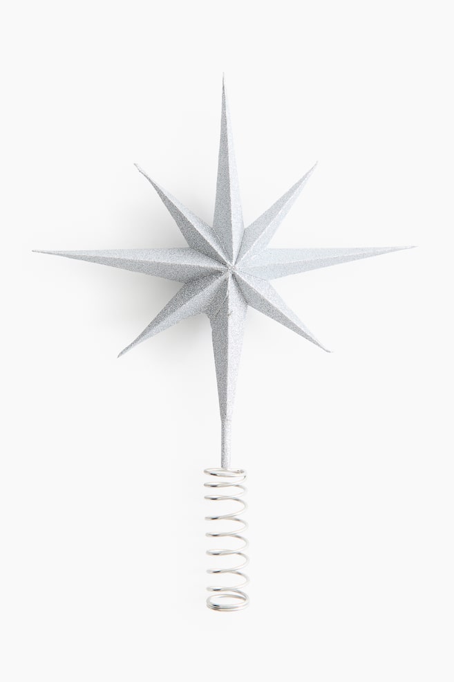 Stella per albero di Natale - Argentato/Bianco/Bianco - 1
