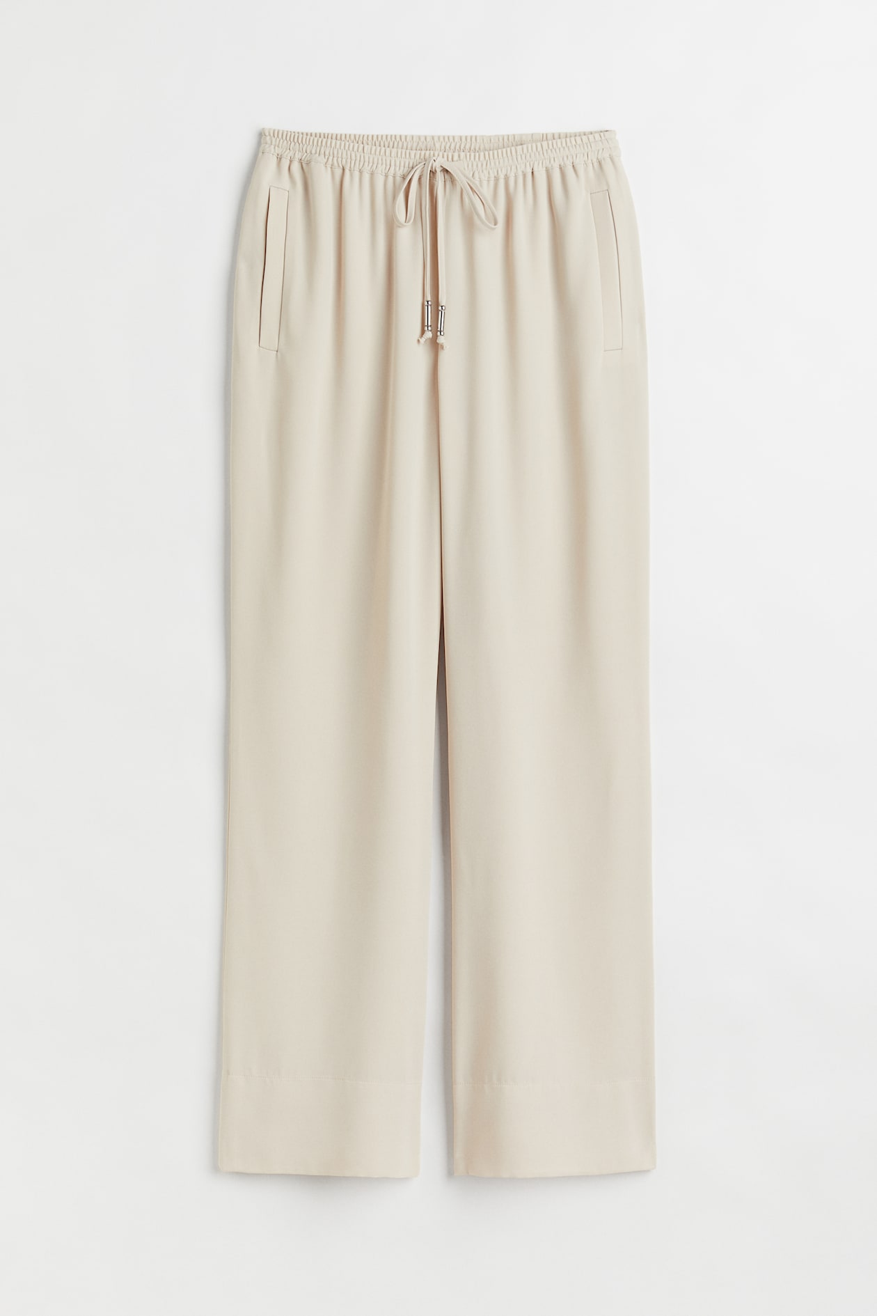 Wide pull-on trousers - Light beige - Ladies | H&M GB