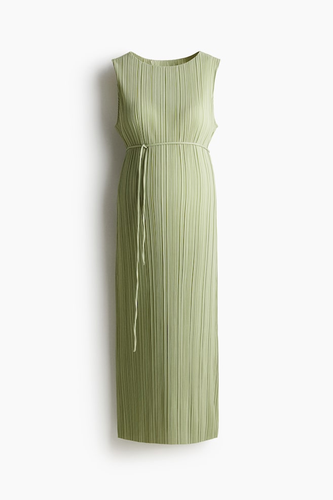MAMA Vestido plisado - Verde empolvado claro - 1