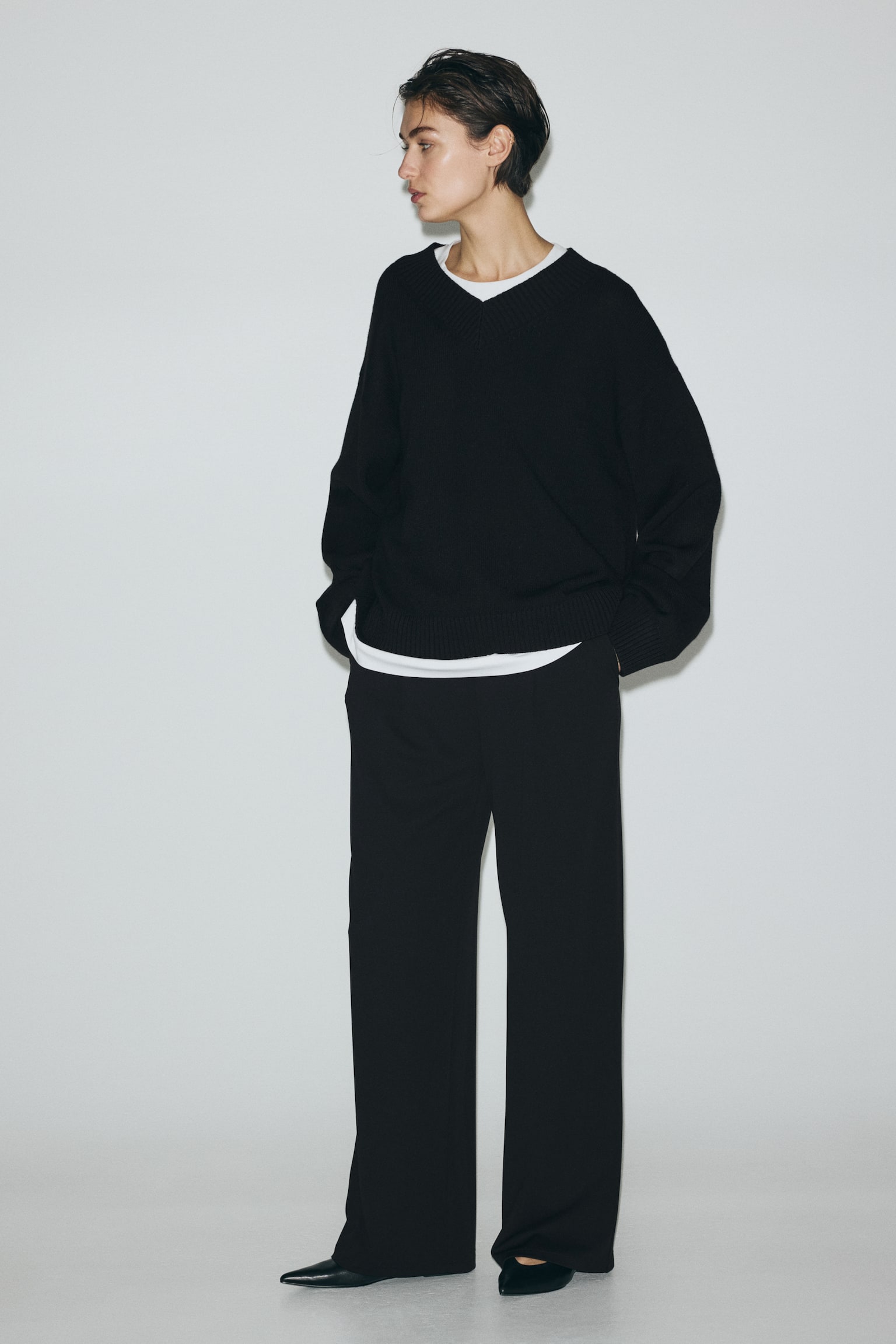 Wide trousers - Black/Dark grey marl/Pinstriped/Dark brown/Dark brown/Greige marl - 6