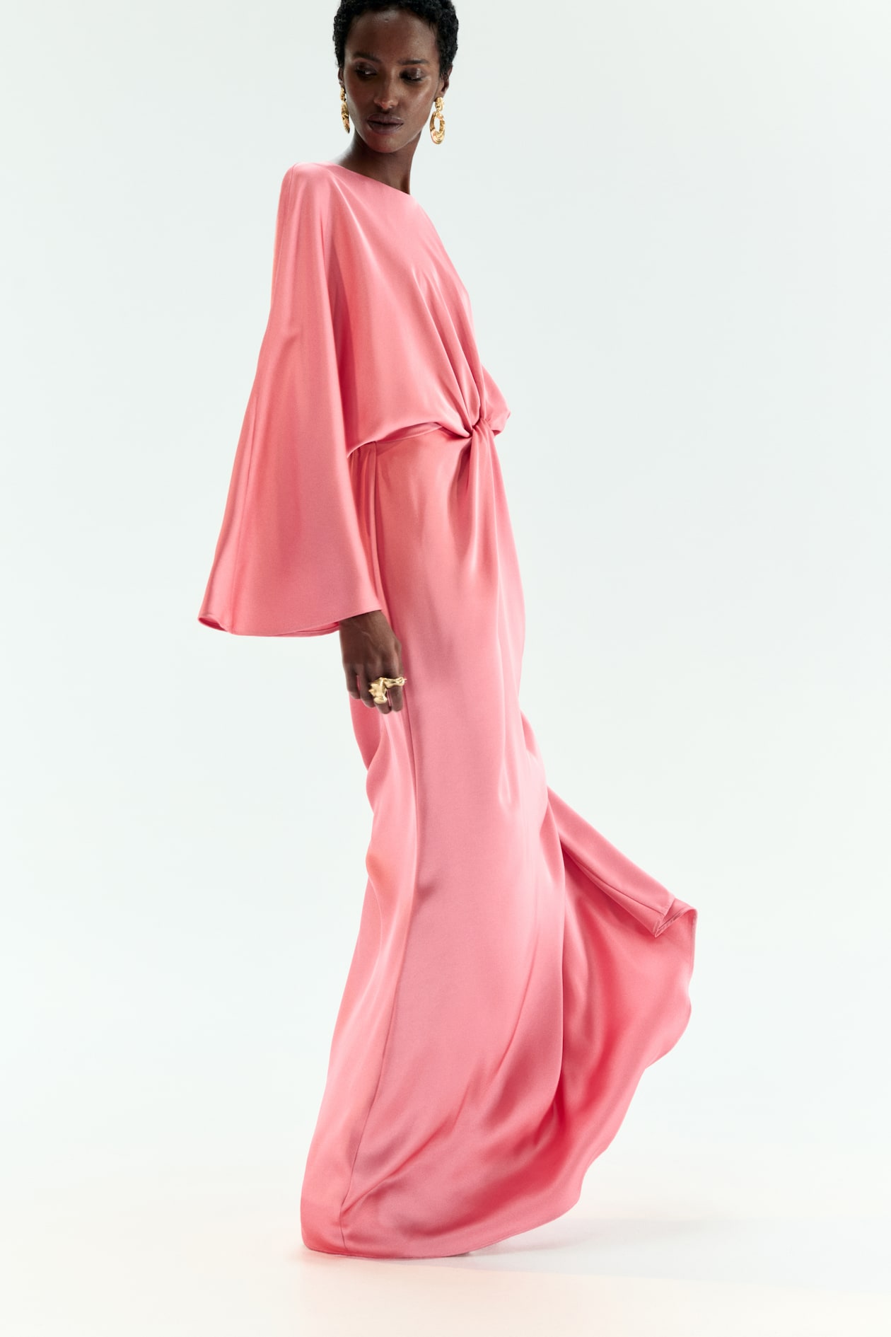Twist-Detail Satin Dress - image 2