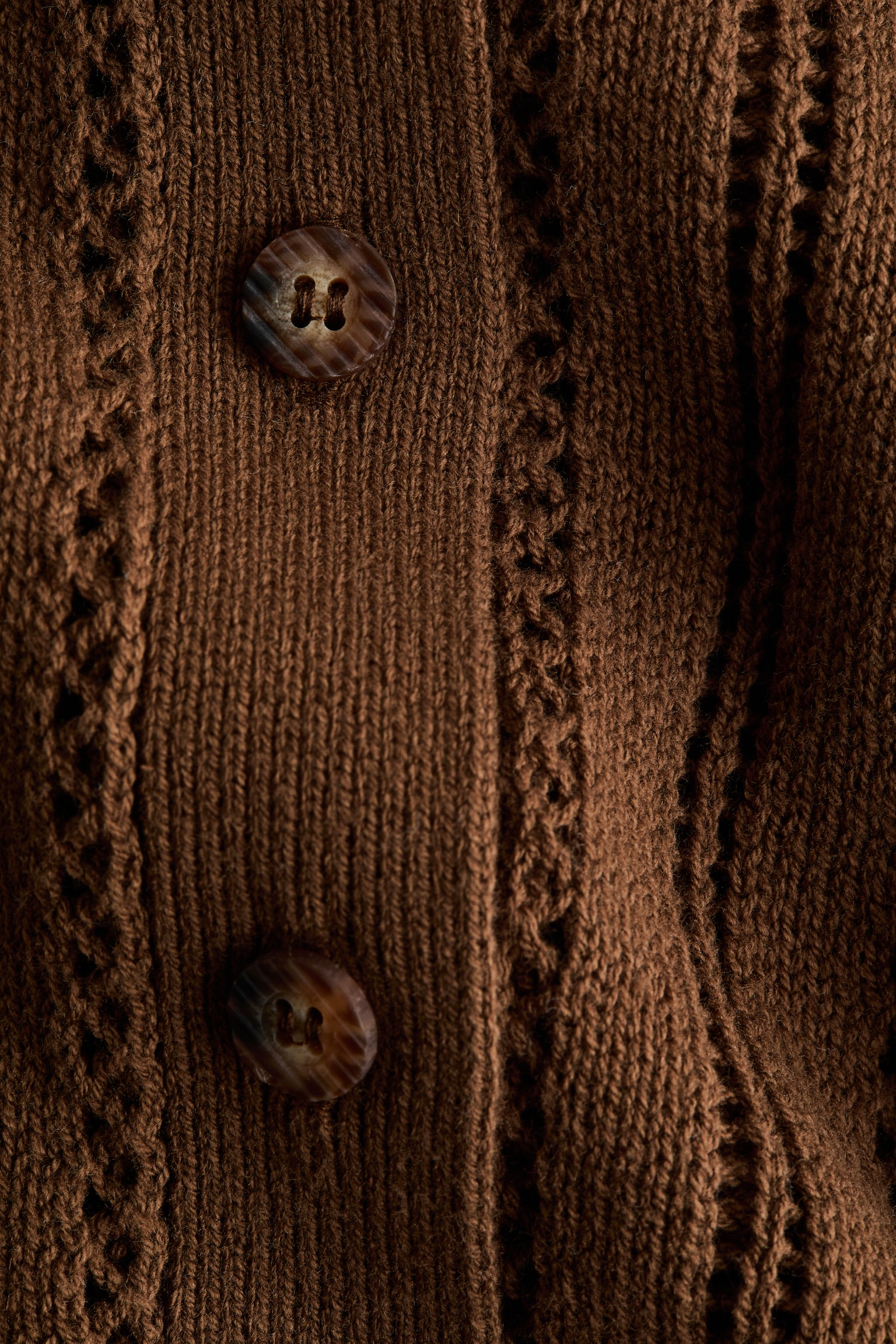 Áo cardigan ngắn tay - Màu nâu/Màu trắng - 3