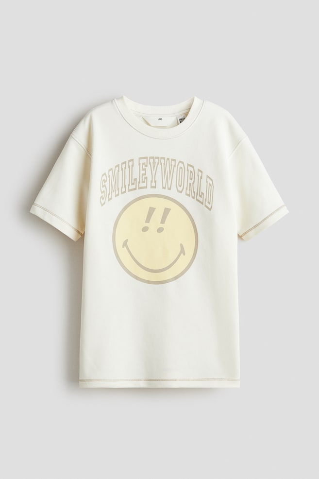 T-Shirt with Printed Motif - White/SmileyWorld®/Beige/SmileyWorld®/White/Garfield - 1