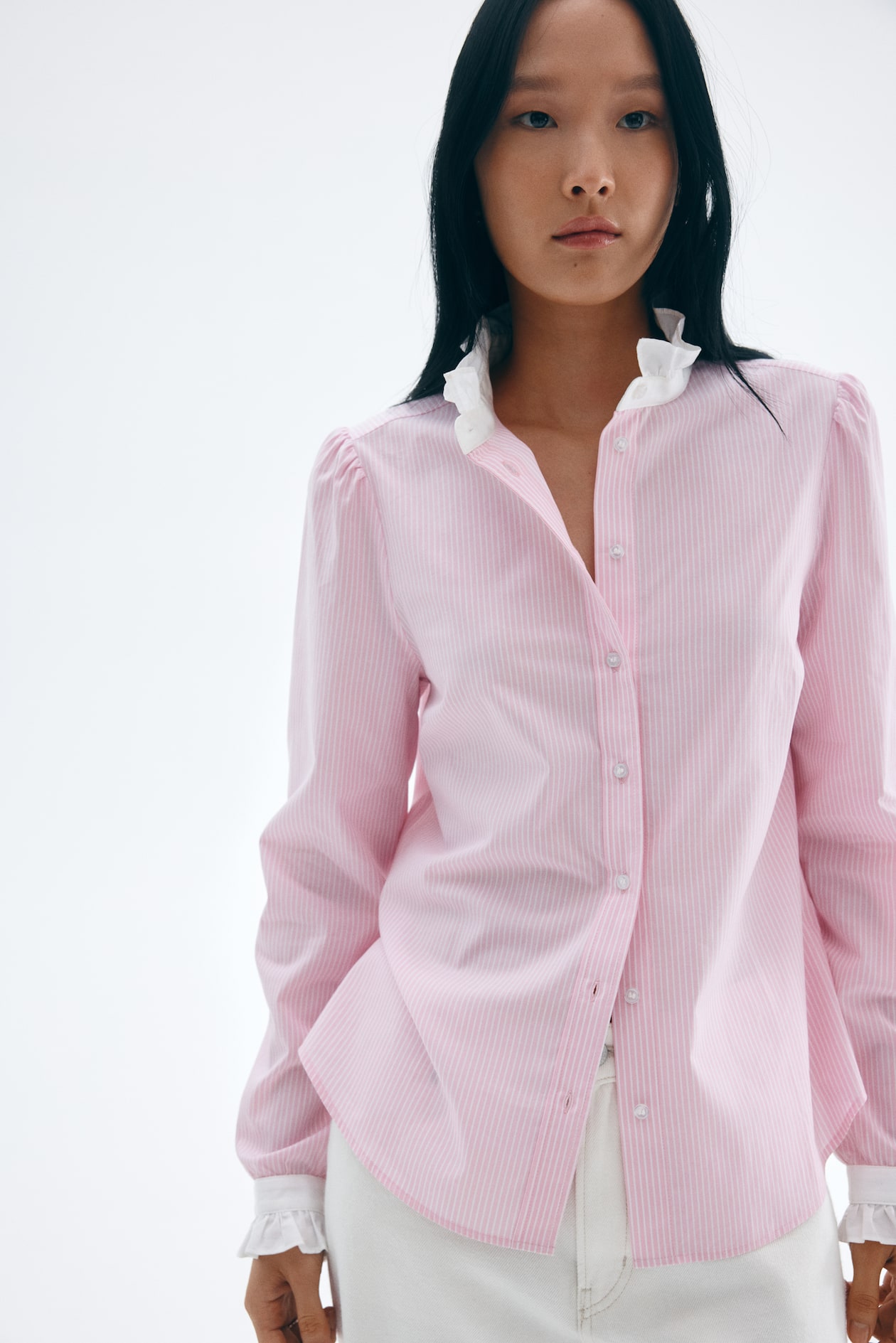 Blouse with Ruffled Collar - image 3