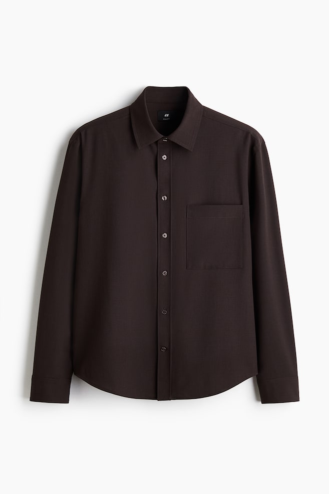 Regular Fit Shirt - Dark brown/Black - 1