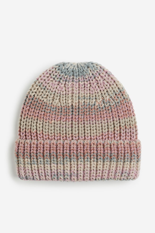 Knitted hat - Beige/Multi-coloured - 1