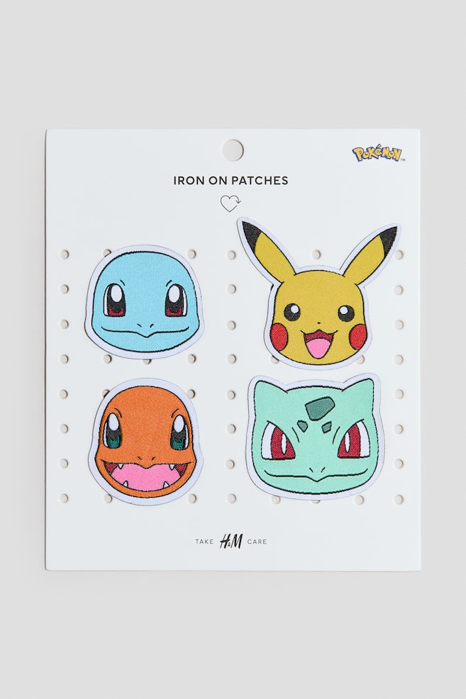4-pack repair patches - Yellow/Pokémon/Green/Minecraft/Red/Spidey/Pink/CapyFun/Purple/KPop Demon Hunters/Light blue/Lilo & Stitch/Red/Hello Kitty - 1