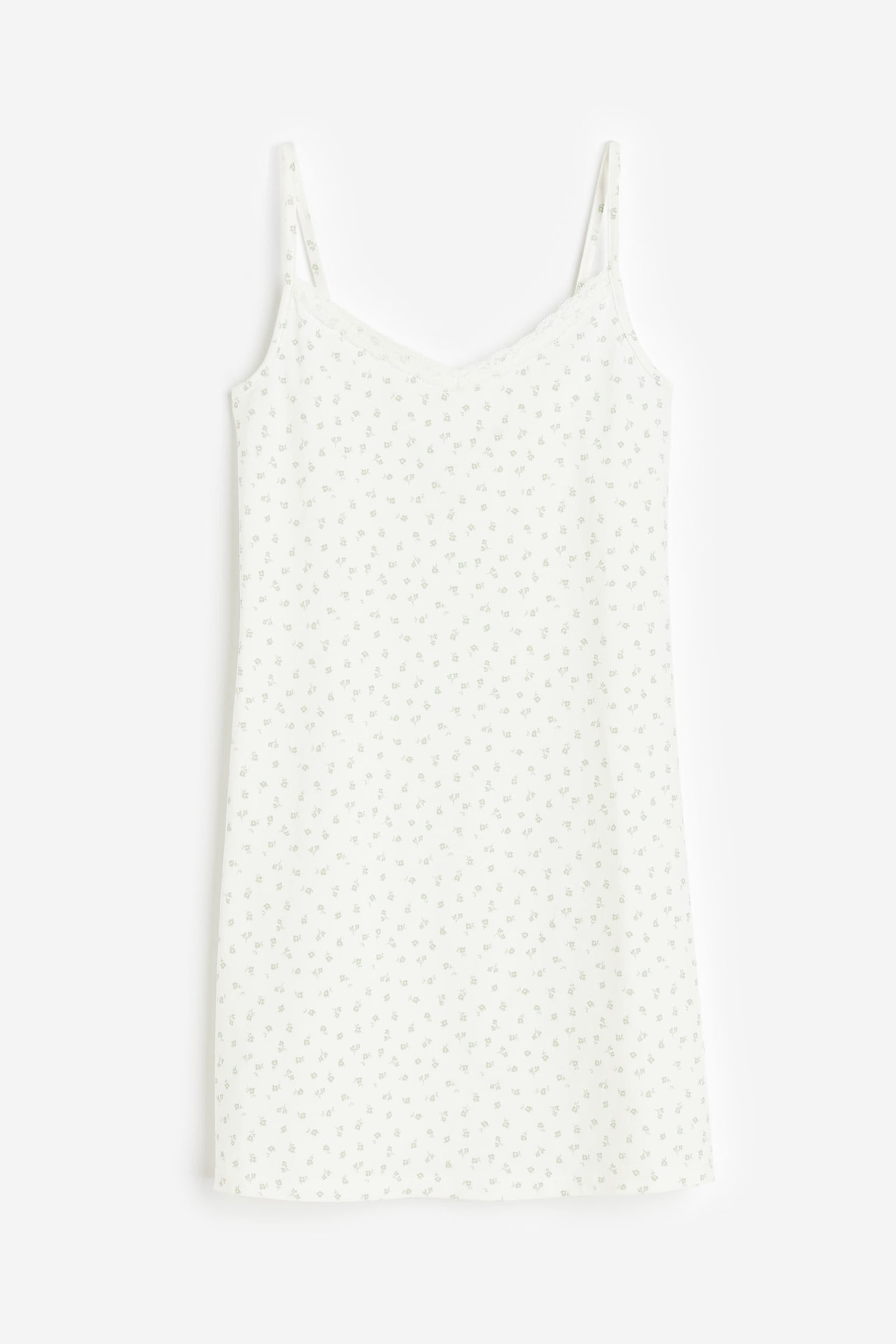 Lace-detail nightdress - White/Floral/Light grey - 1