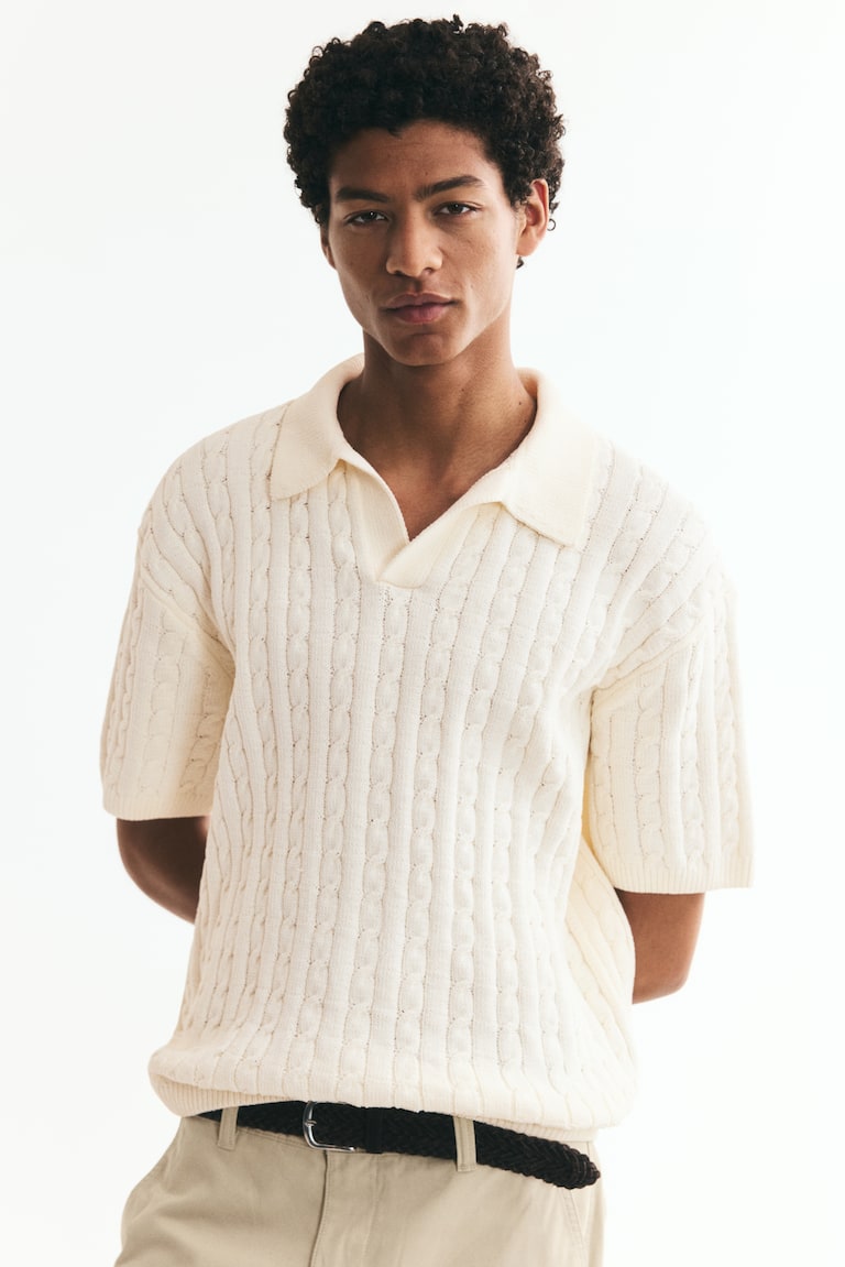 Polo majica u bodu pletenice Relaxed Fit