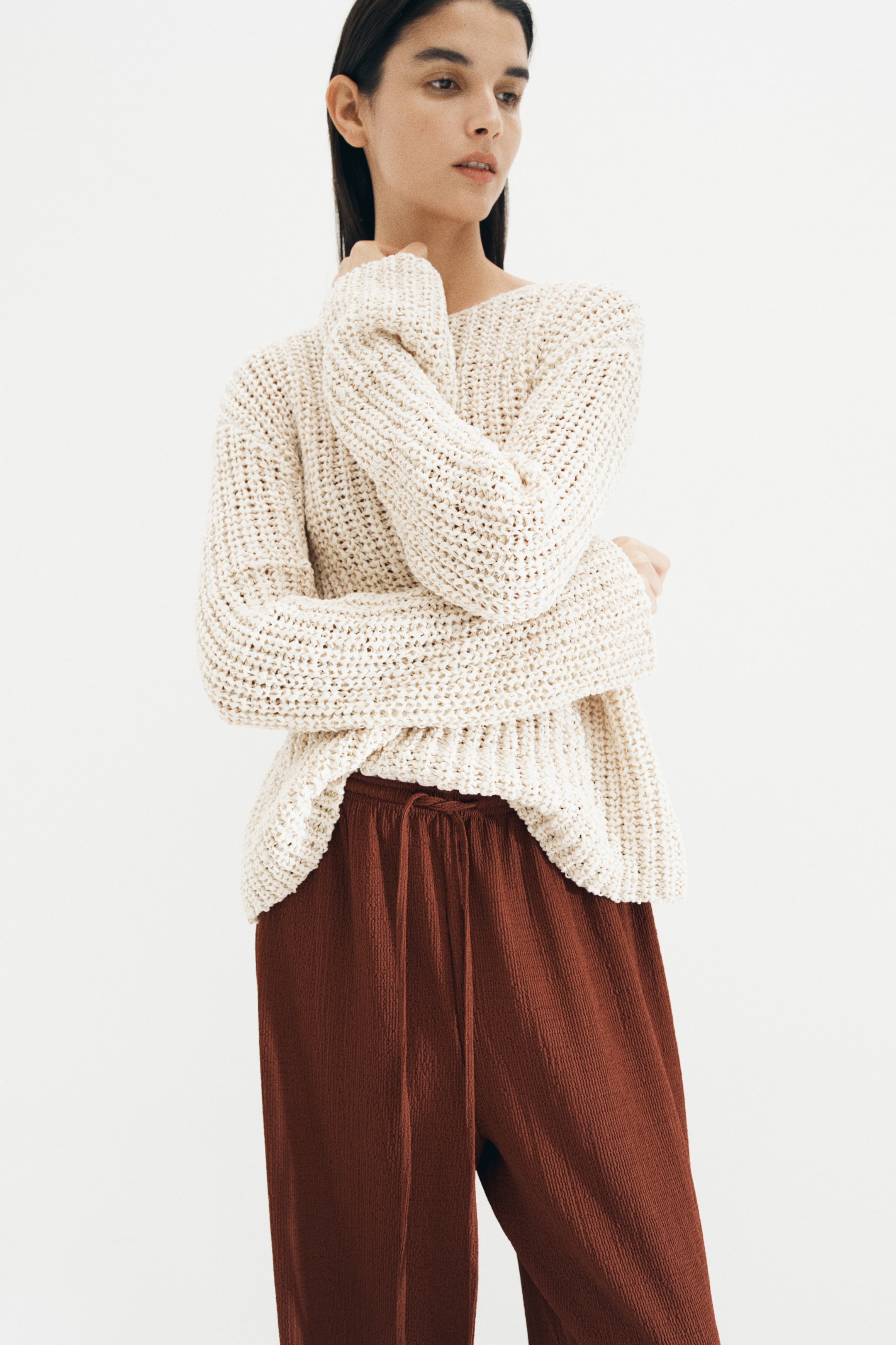 Pantalon texturé avec cordon de serrage