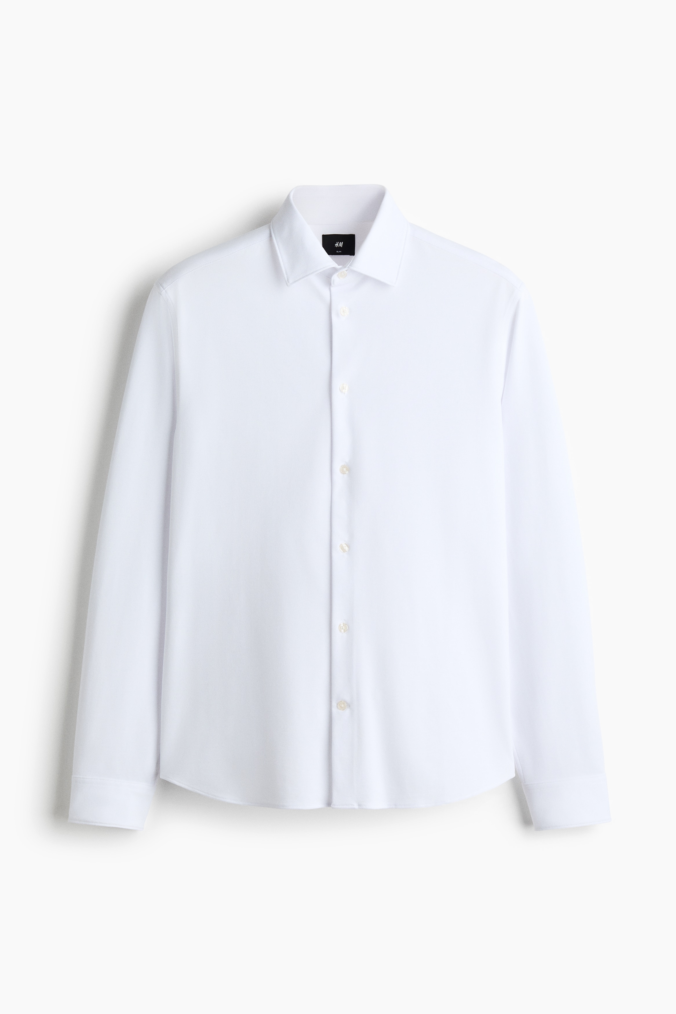 Four-Way Stretch Slim Fit Shirt - White/Black/Light blue