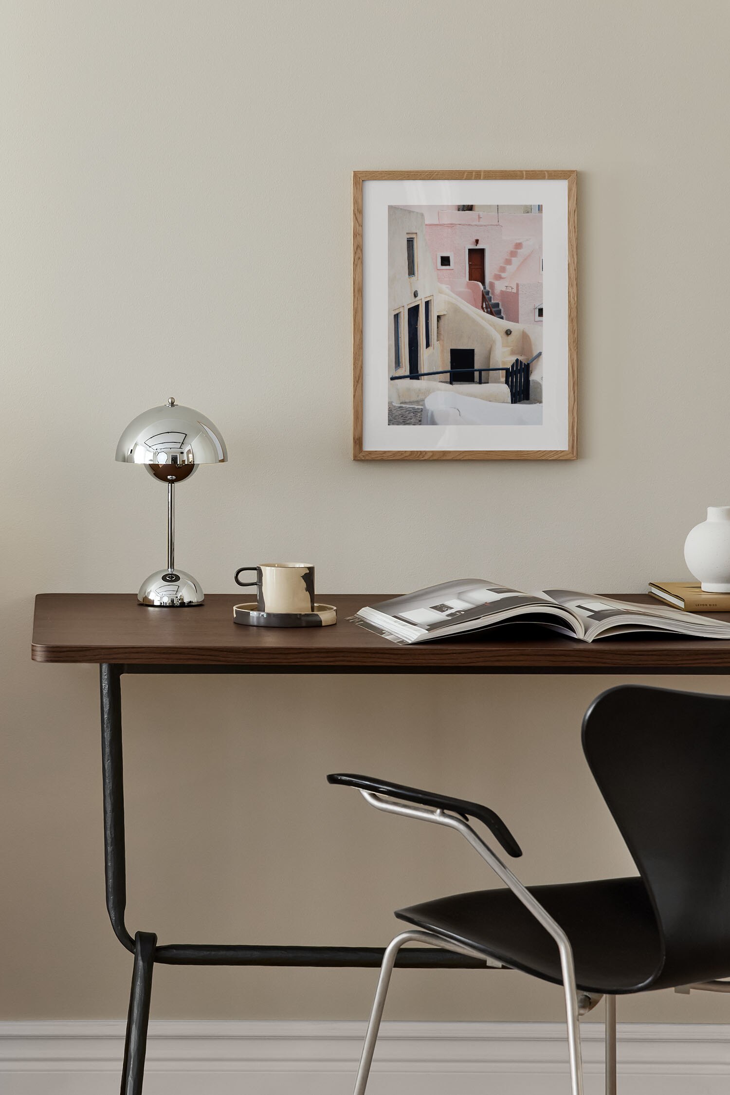 Santorini Buildings Poster - Rosa