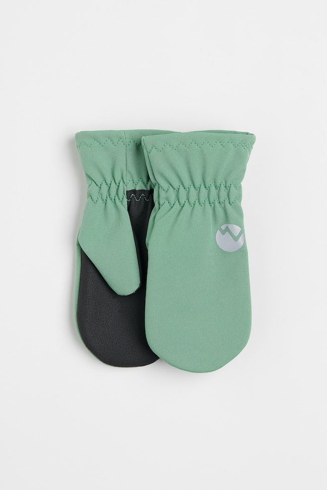 Water-repellent mittens - Light green/Navy blue - 1