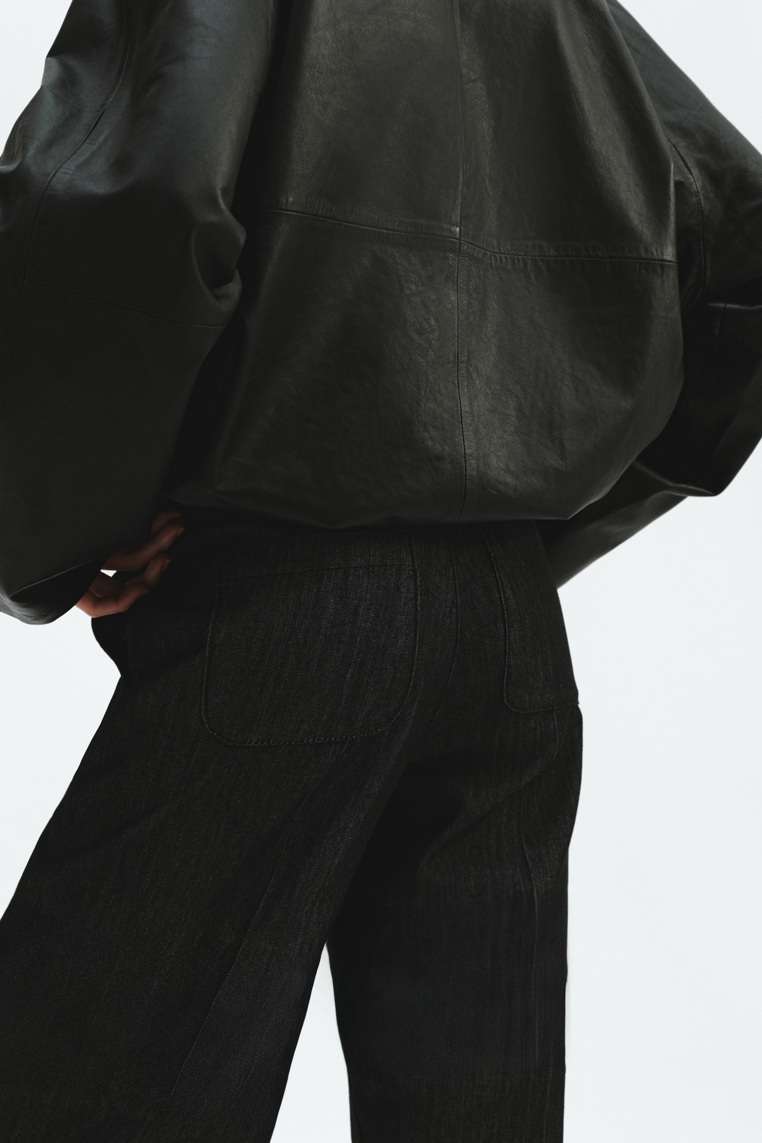 デニムドローストリングパンツ - ウォッシュドブラック - 7