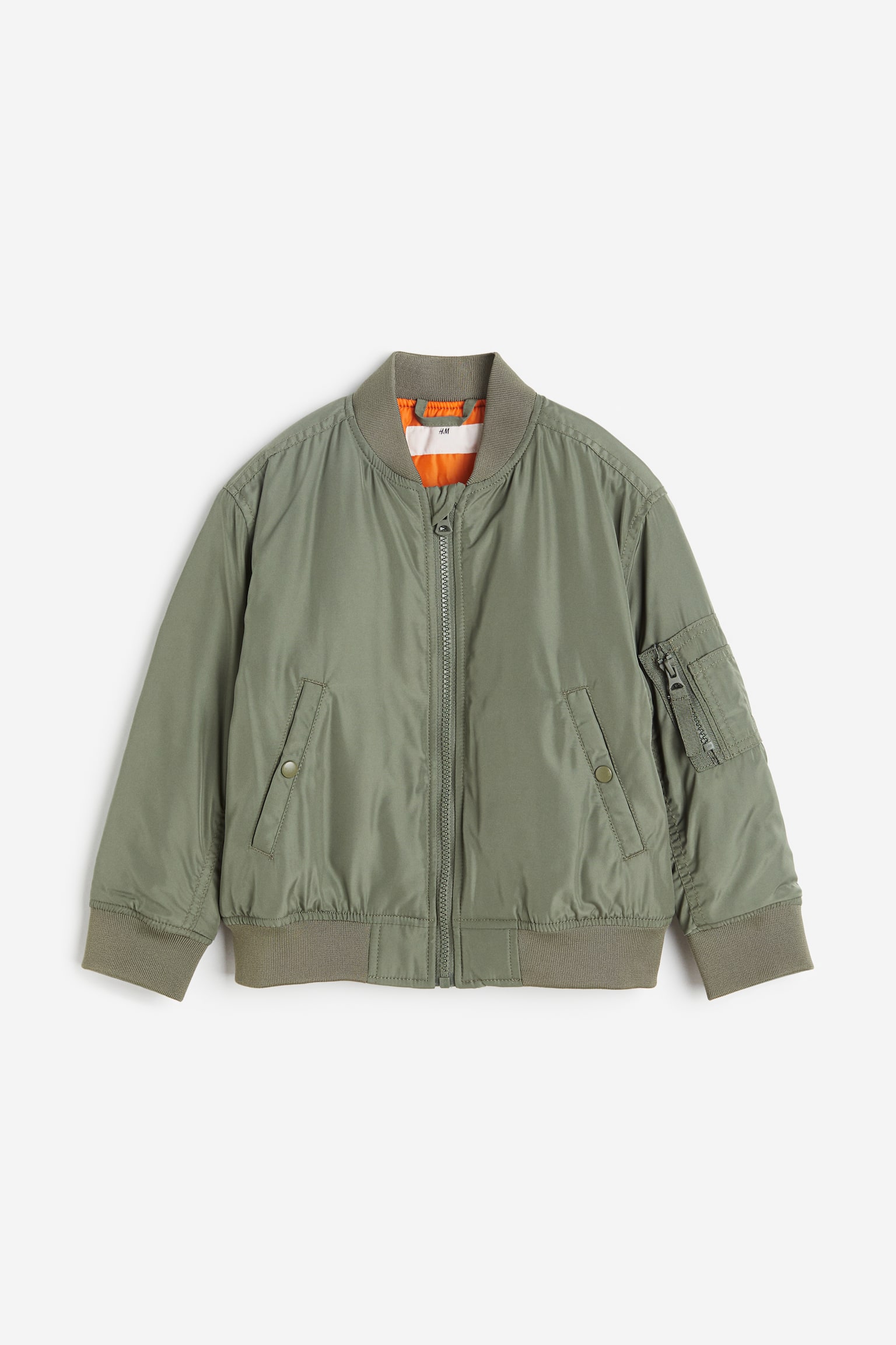 Oversized Bomber Jacket - Khaki green/Black - 1